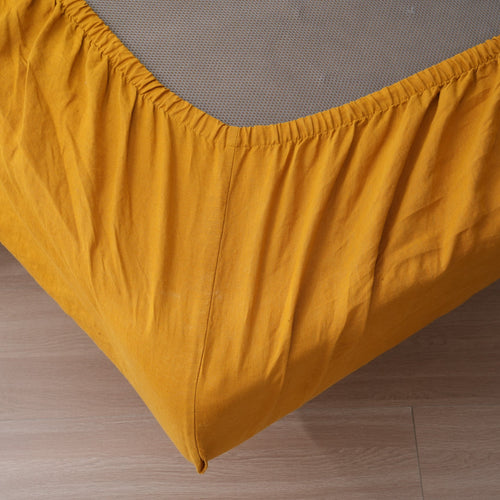 TURMERIC - Fitted Sheet - 100% French Flax Linen