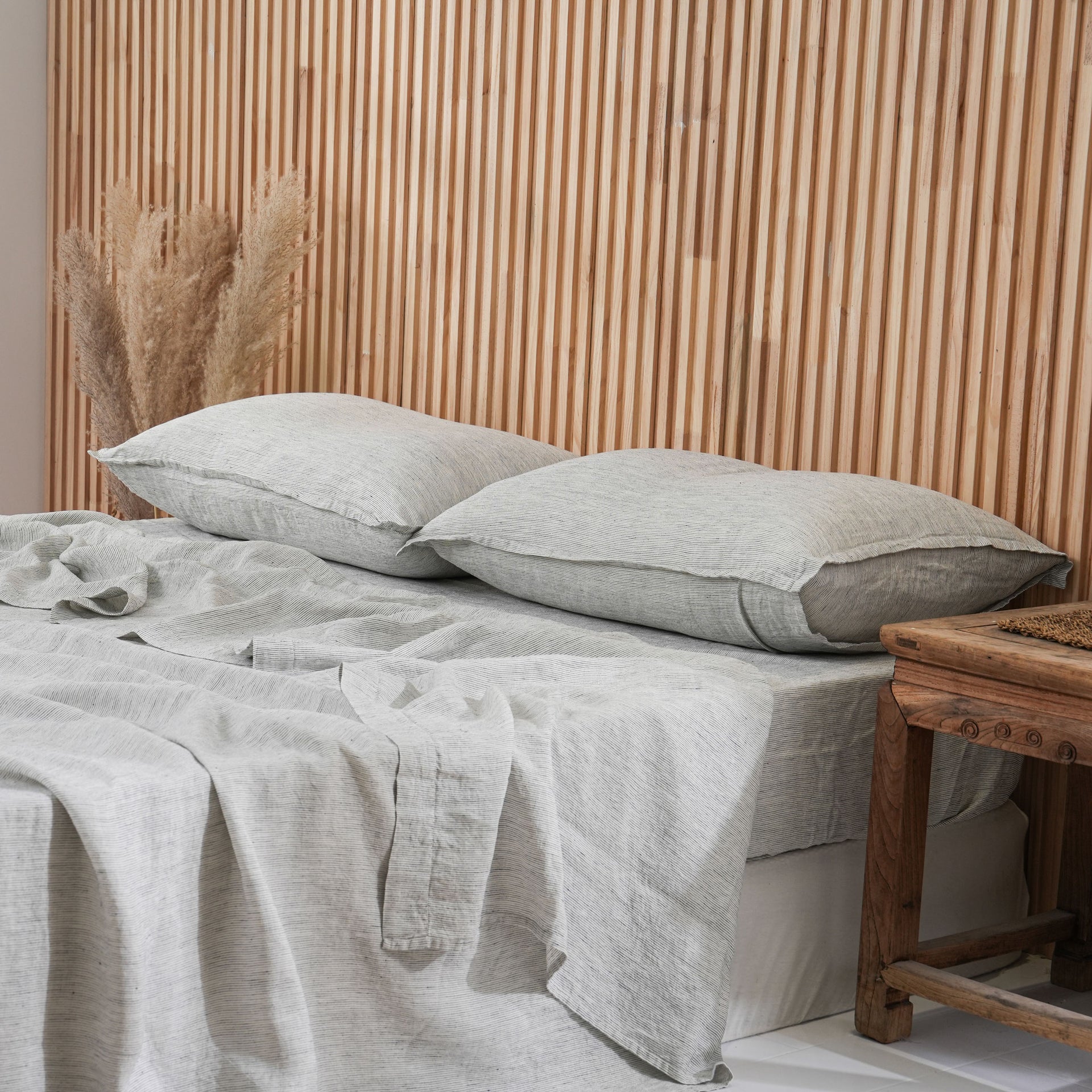 Linen Sheet Set - Pinstripe