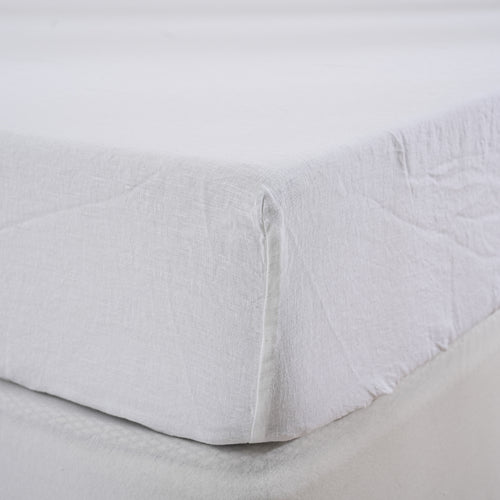 SNOW - Fitted Sheet - 100% French Flax Linen