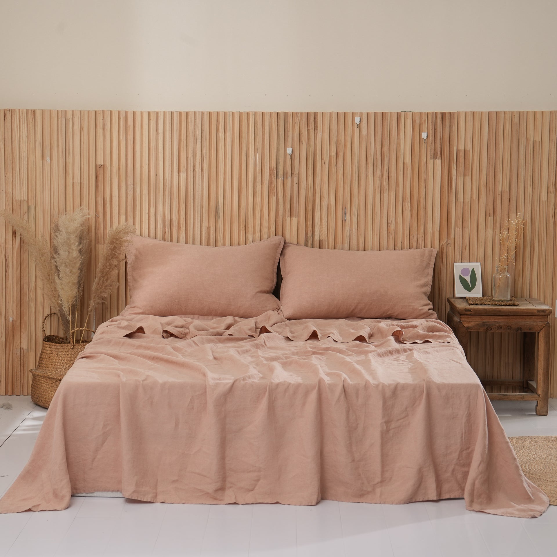 Linen Sheet Set - Pink Clay