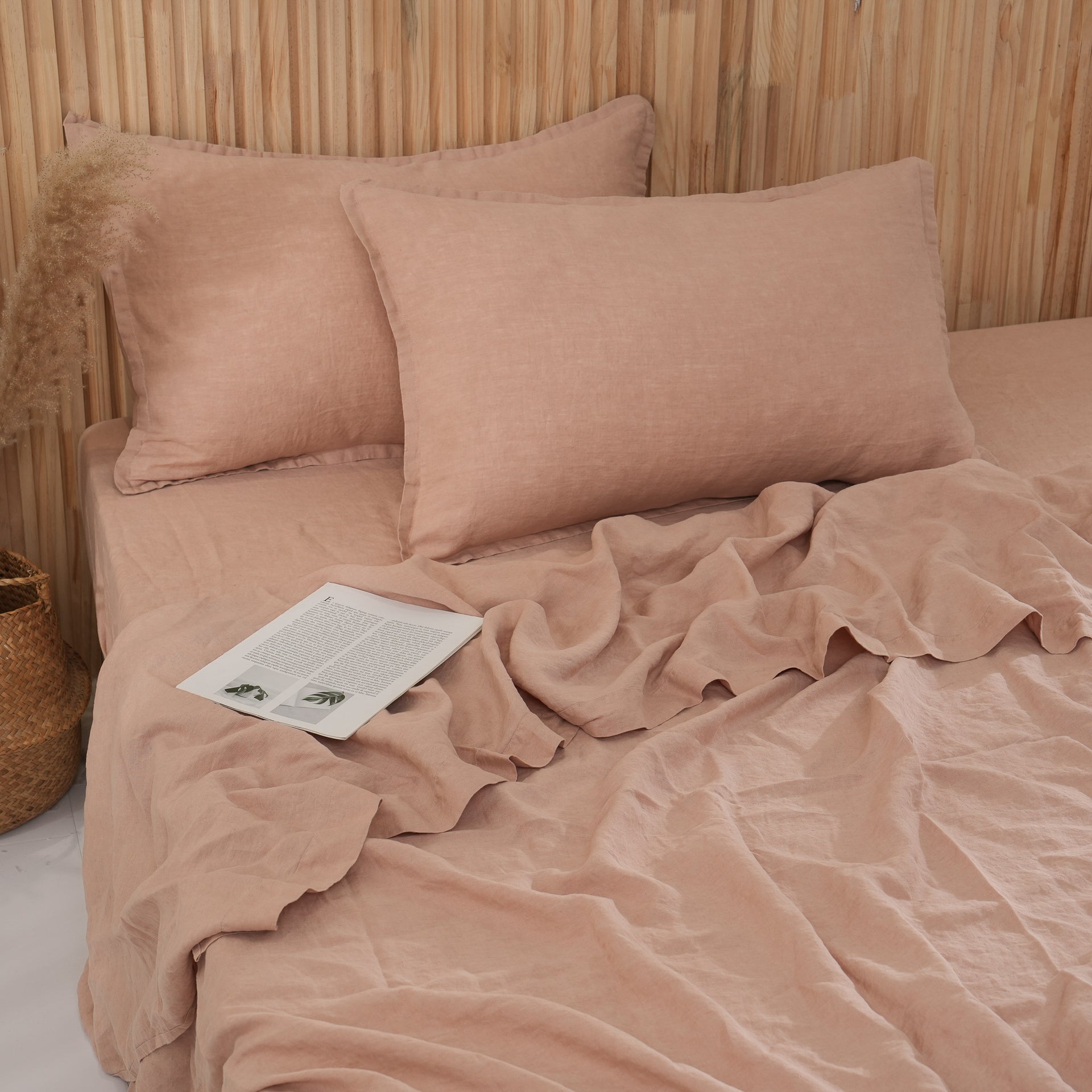 Linen Sheet Set - Pink Clay