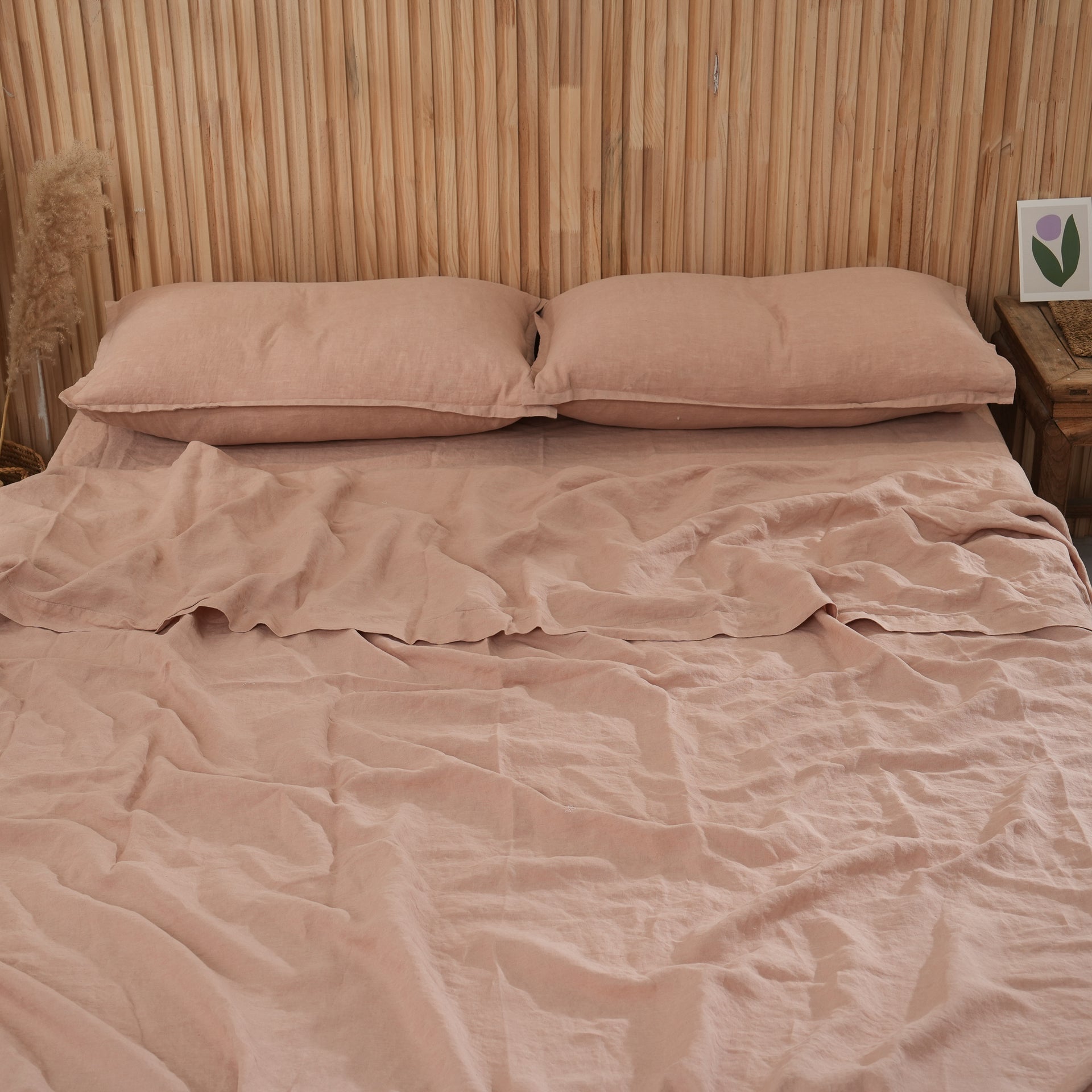 Linen Sheet Set - Pink Clay