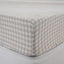 BEIGE GINGHAM - Fitted Sheet - 100% French Flax Linen