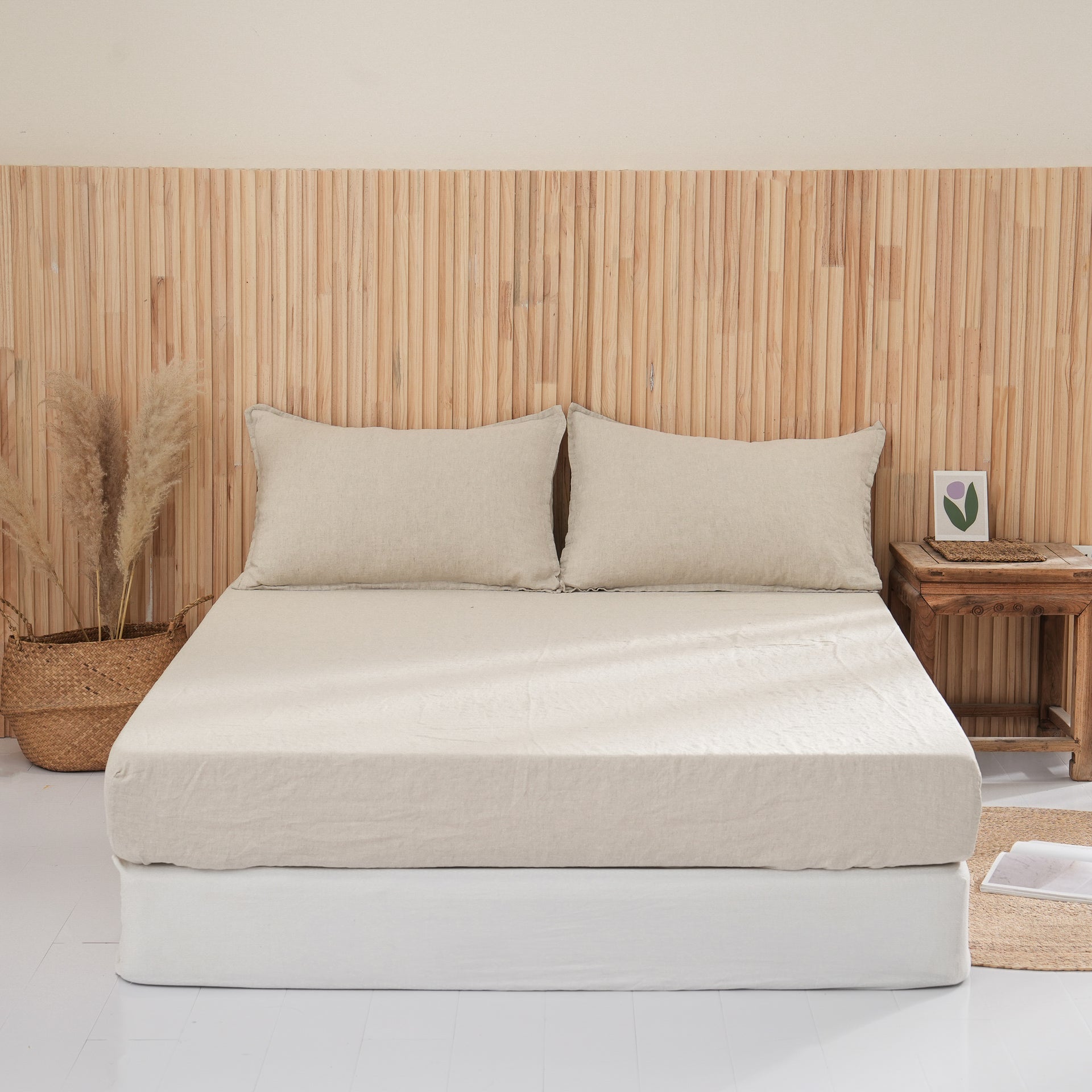 Linen Fitted Sheet - Sand