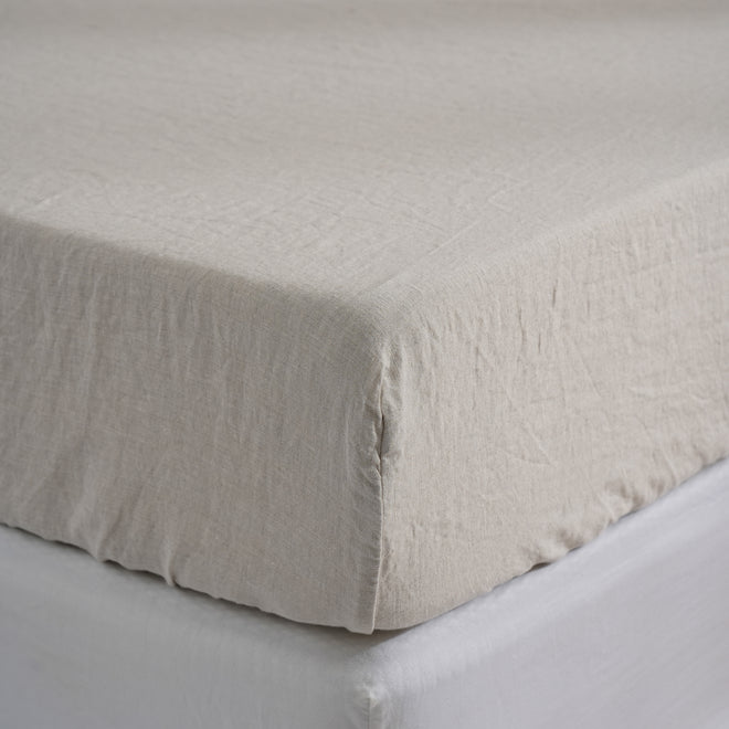 SAND - Fitted Sheet - 100% French Flax Linen