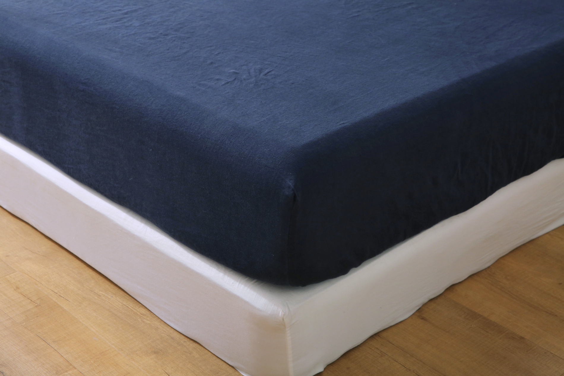 Linen Fitted Sheet - Ocean