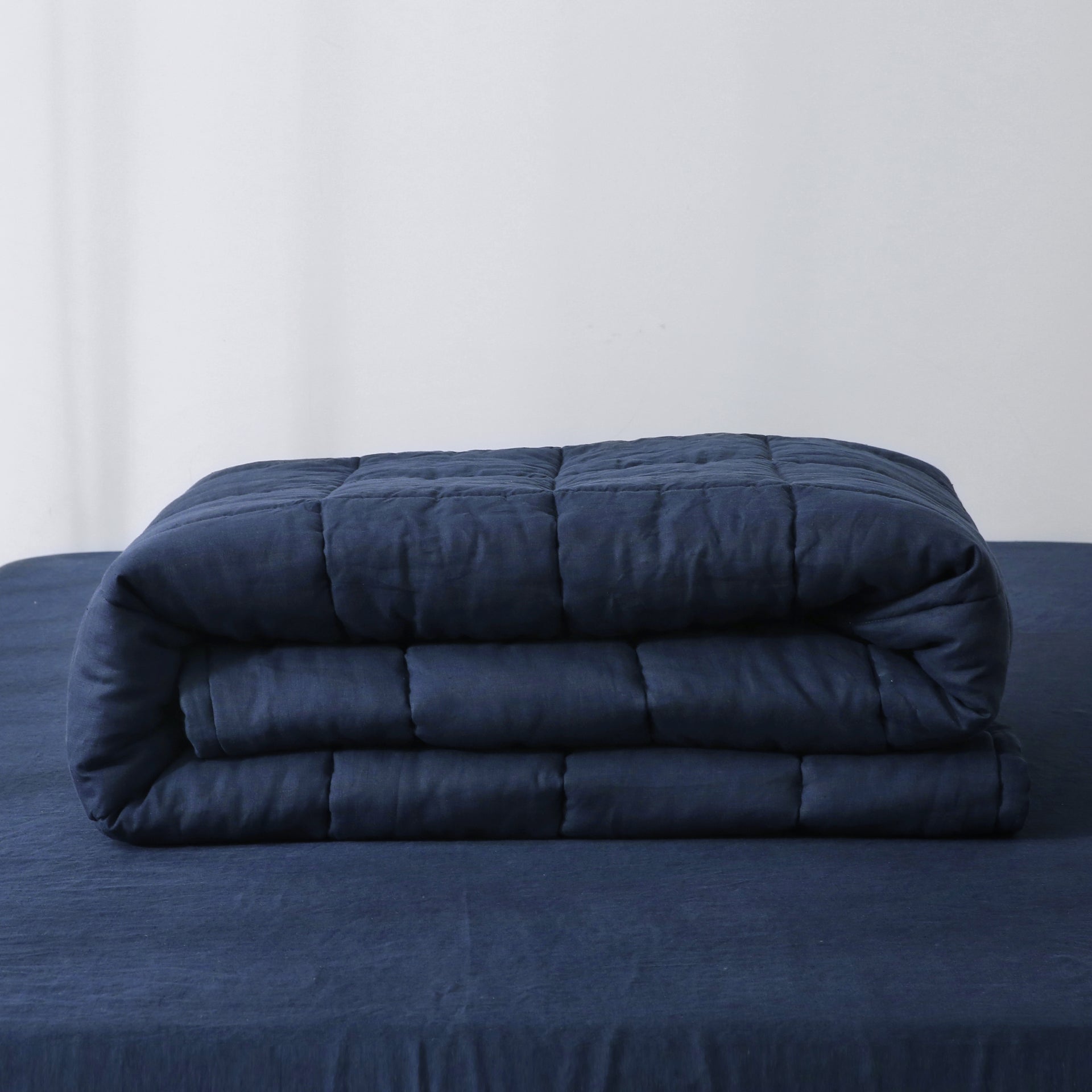 Quilted Linen Blanket - Ocean + Sand