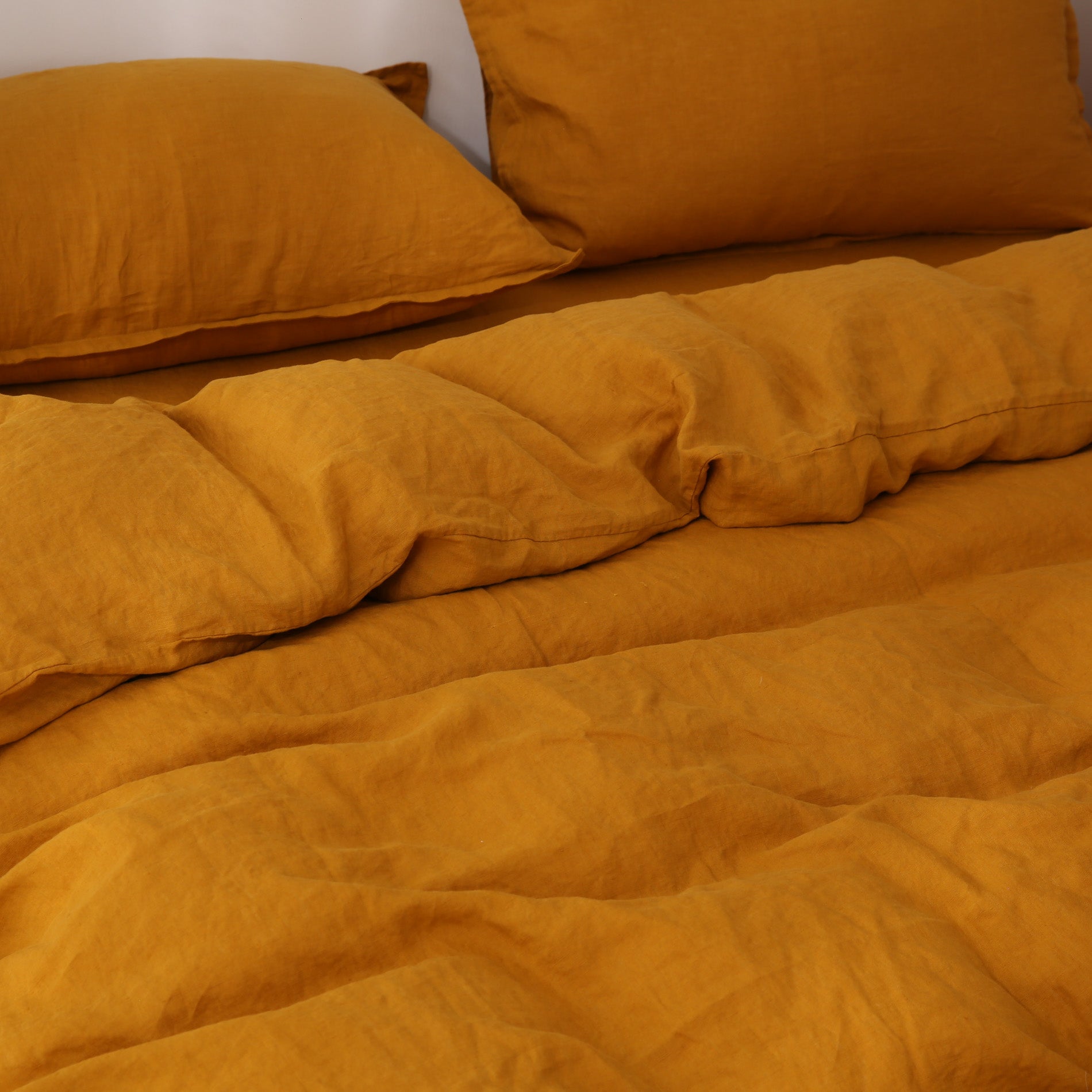 Linen Duvet Cover + Pillowcases - Turmeric