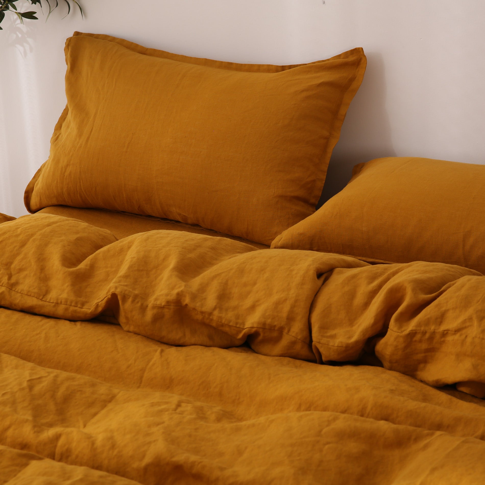 Linen Duvet Cover + Pillowcases - Turmeric