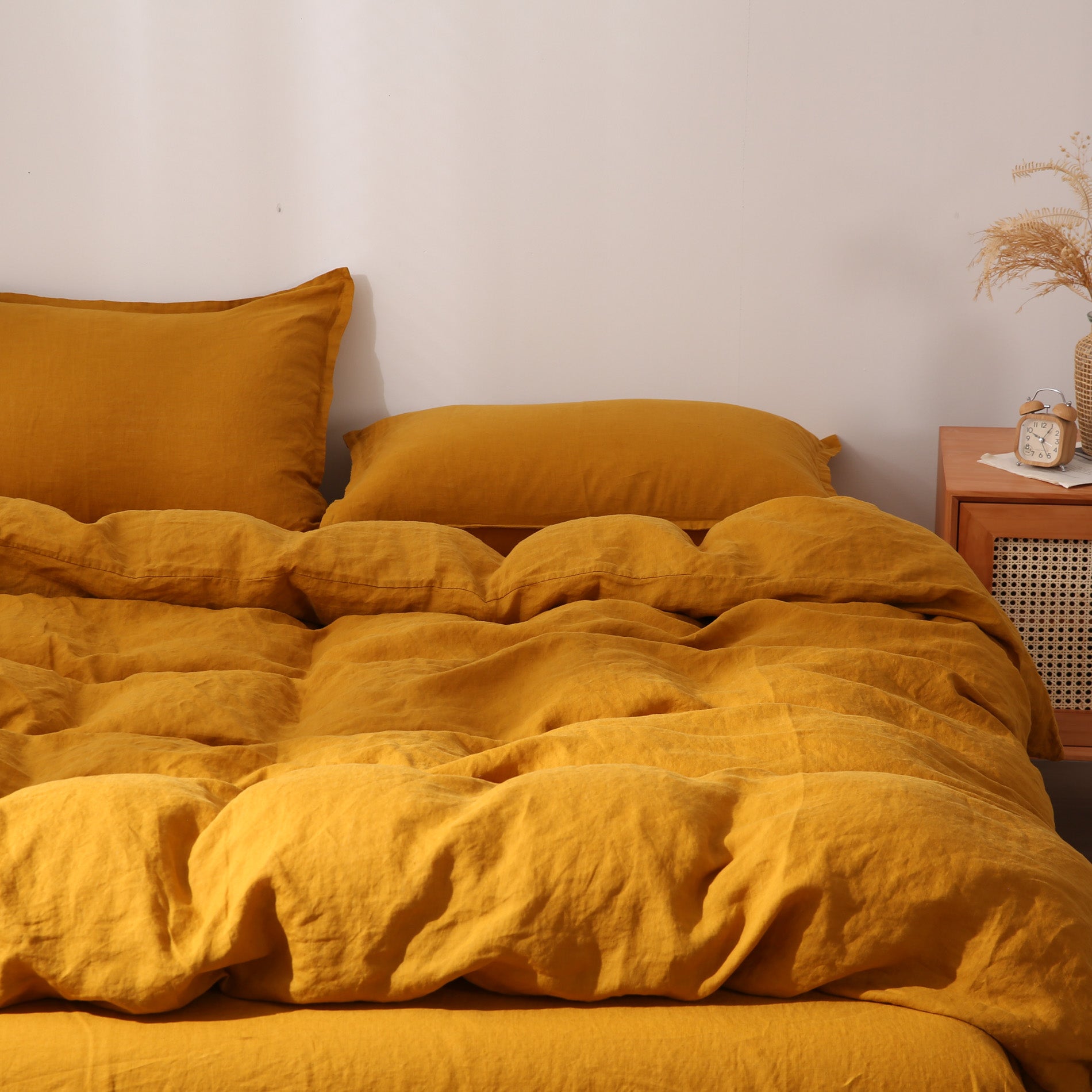 Linen Duvet Cover + Pillowcases - Turmeric