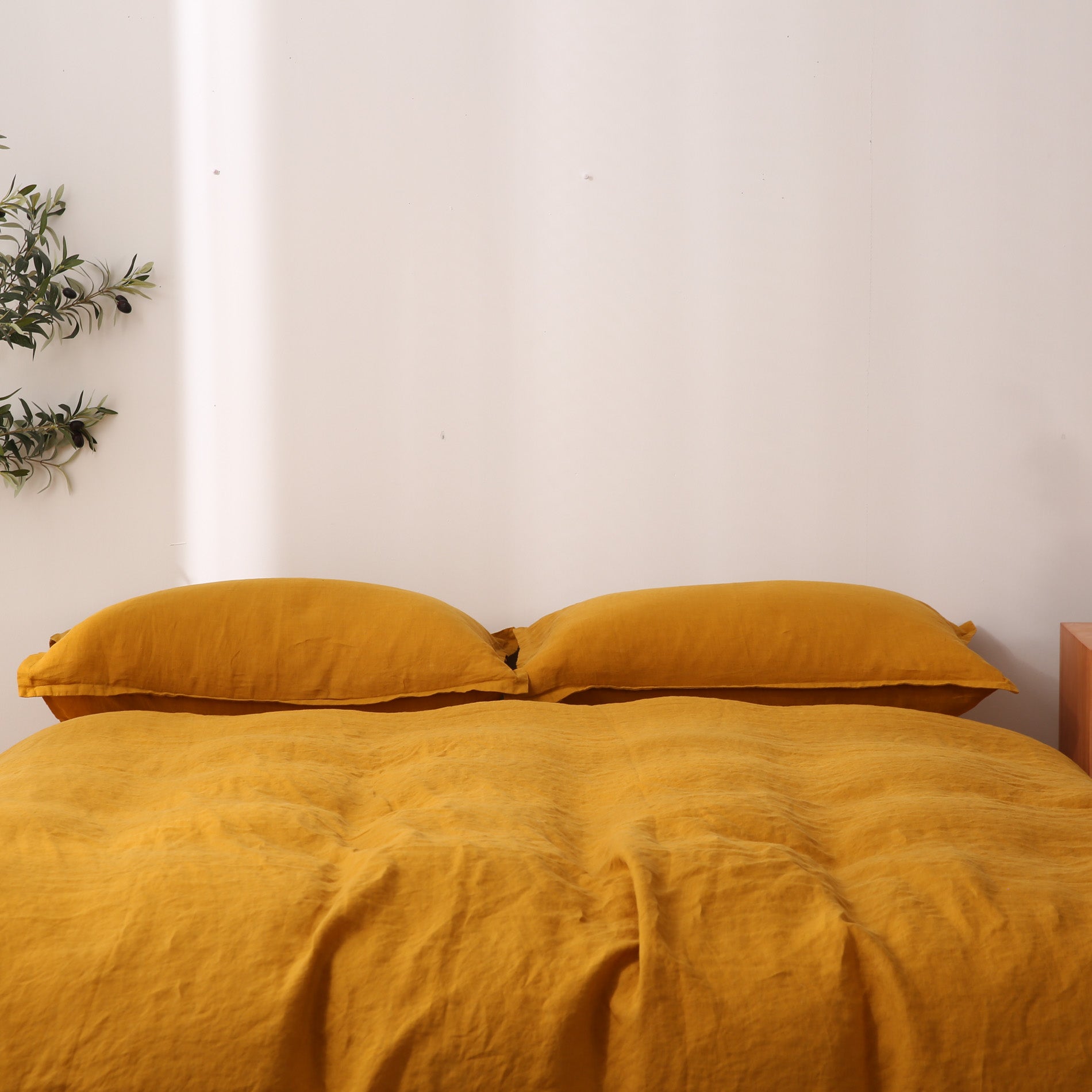 Linen Duvet Cover + Pillowcases - Turmeric