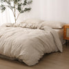 Linen Duvet Cover + Pillowcases - Beige Gingham