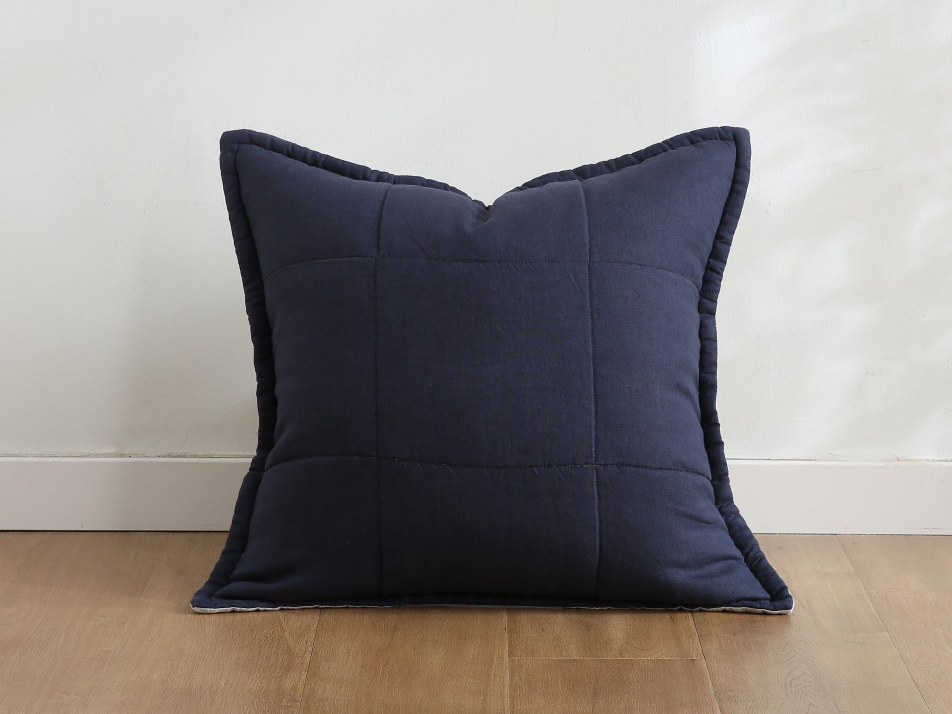 Quilted Linen Cushion Cover