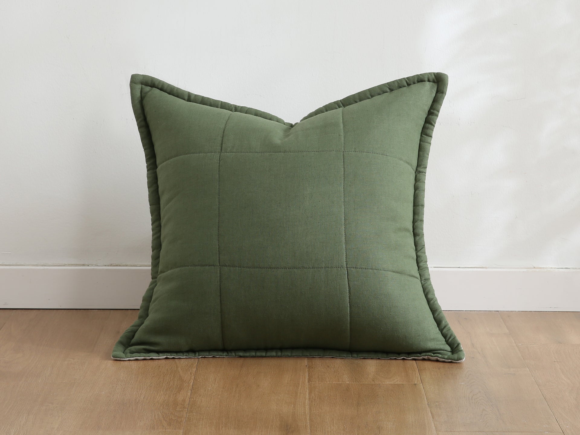 Quilted Linen Cushion Cover