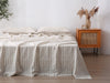 Linen Flat Sheet - Sand Stripe