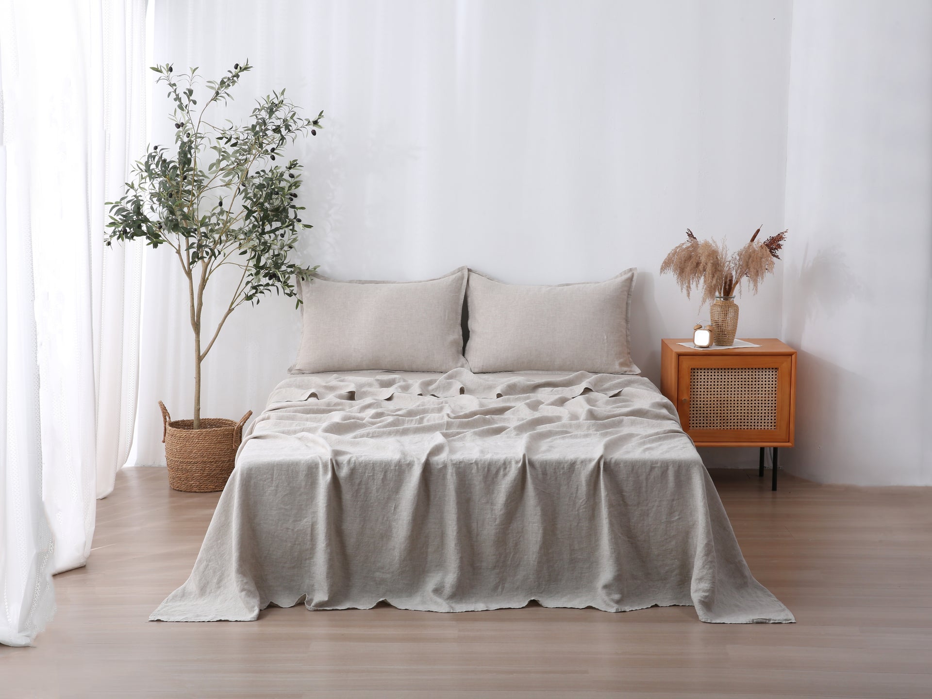 Linen Flat Sheet - Sand