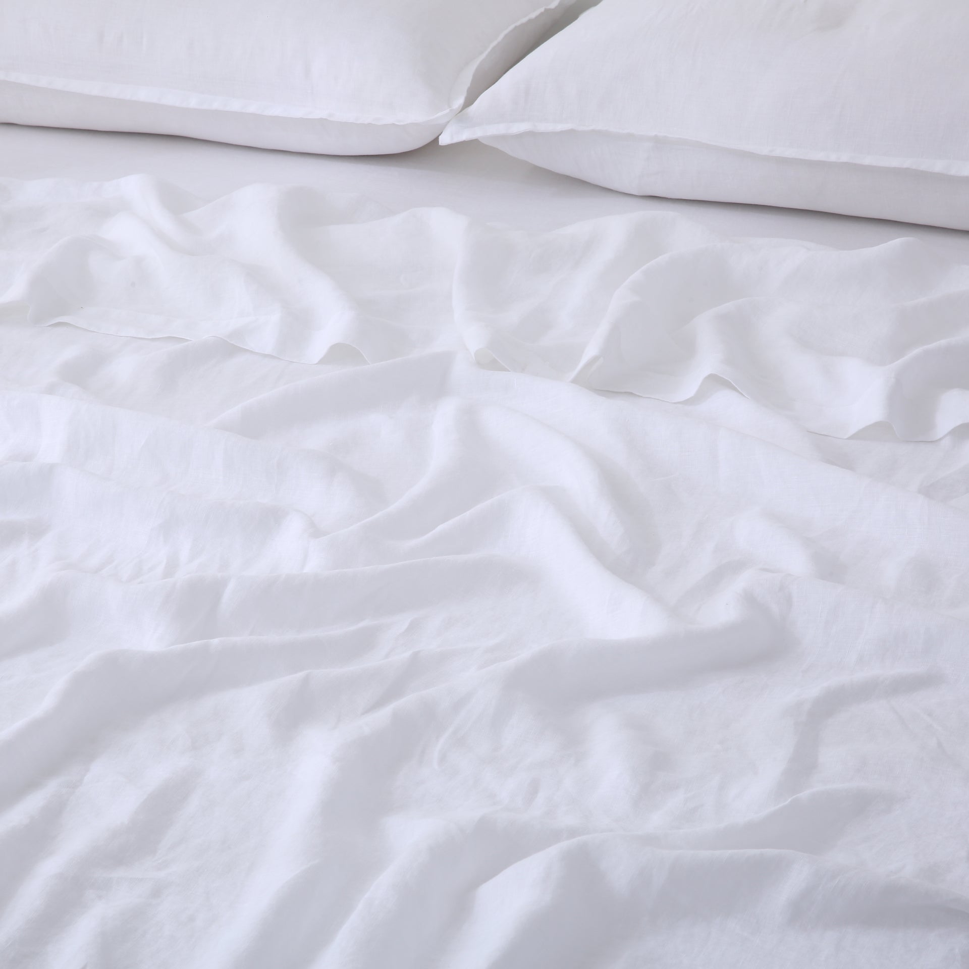 Linen Flat Sheet - Snow
