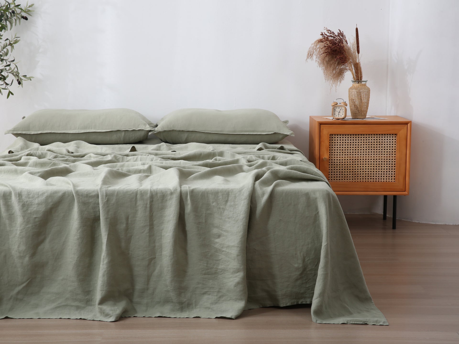 Linen Flat Sheet - Fern