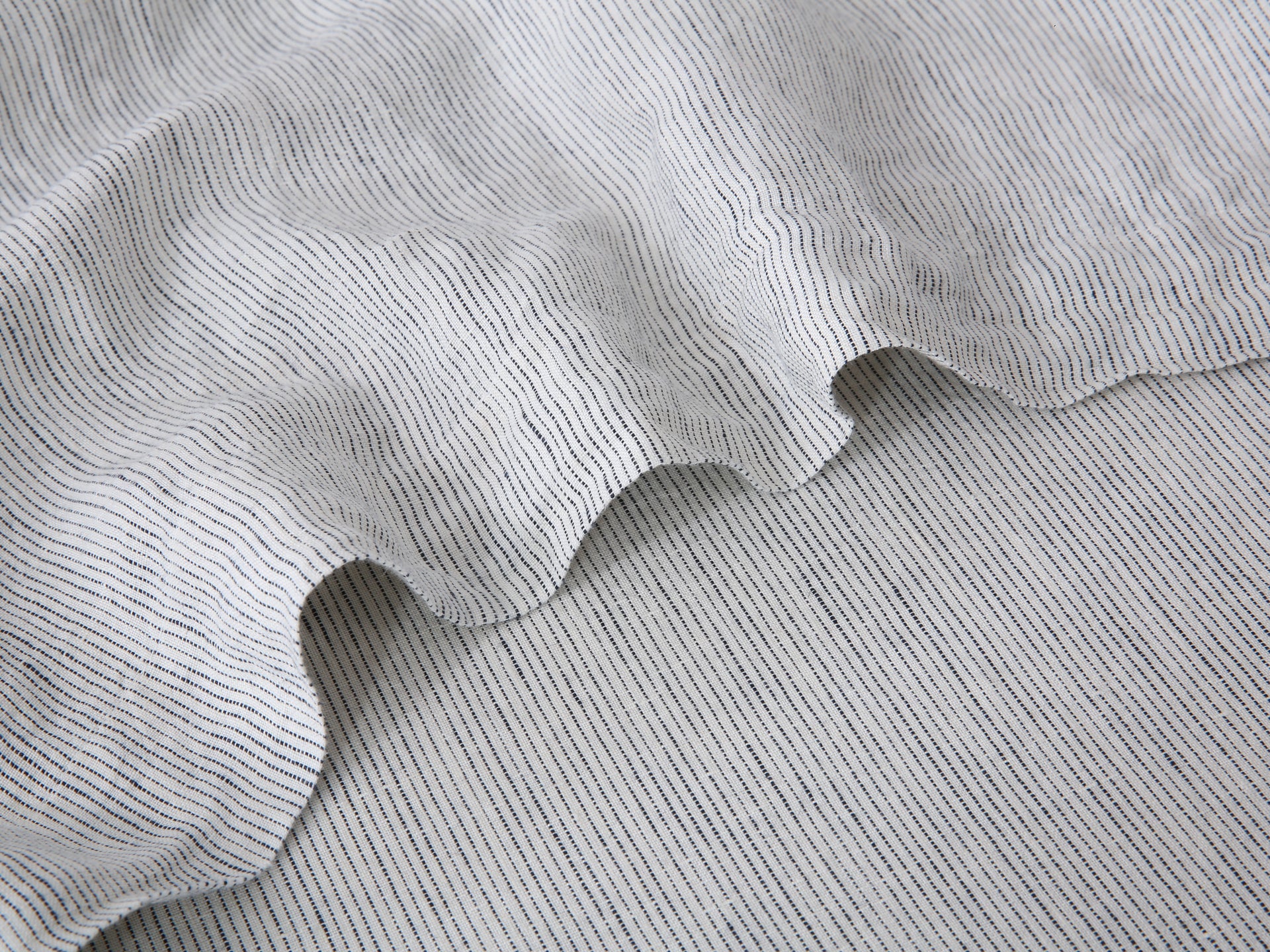 Linen Flat Sheet - Pinstripe