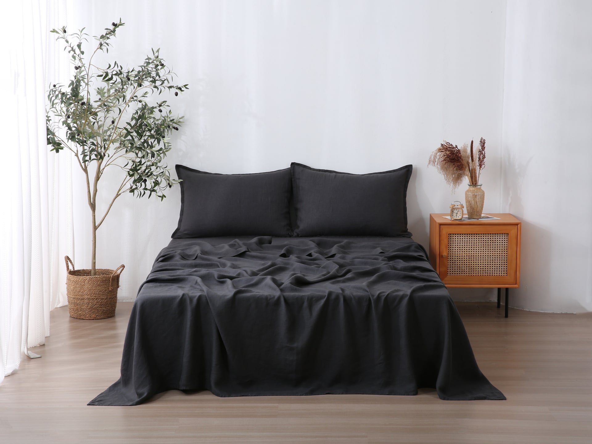 Linen Sheet Set - Charcoal