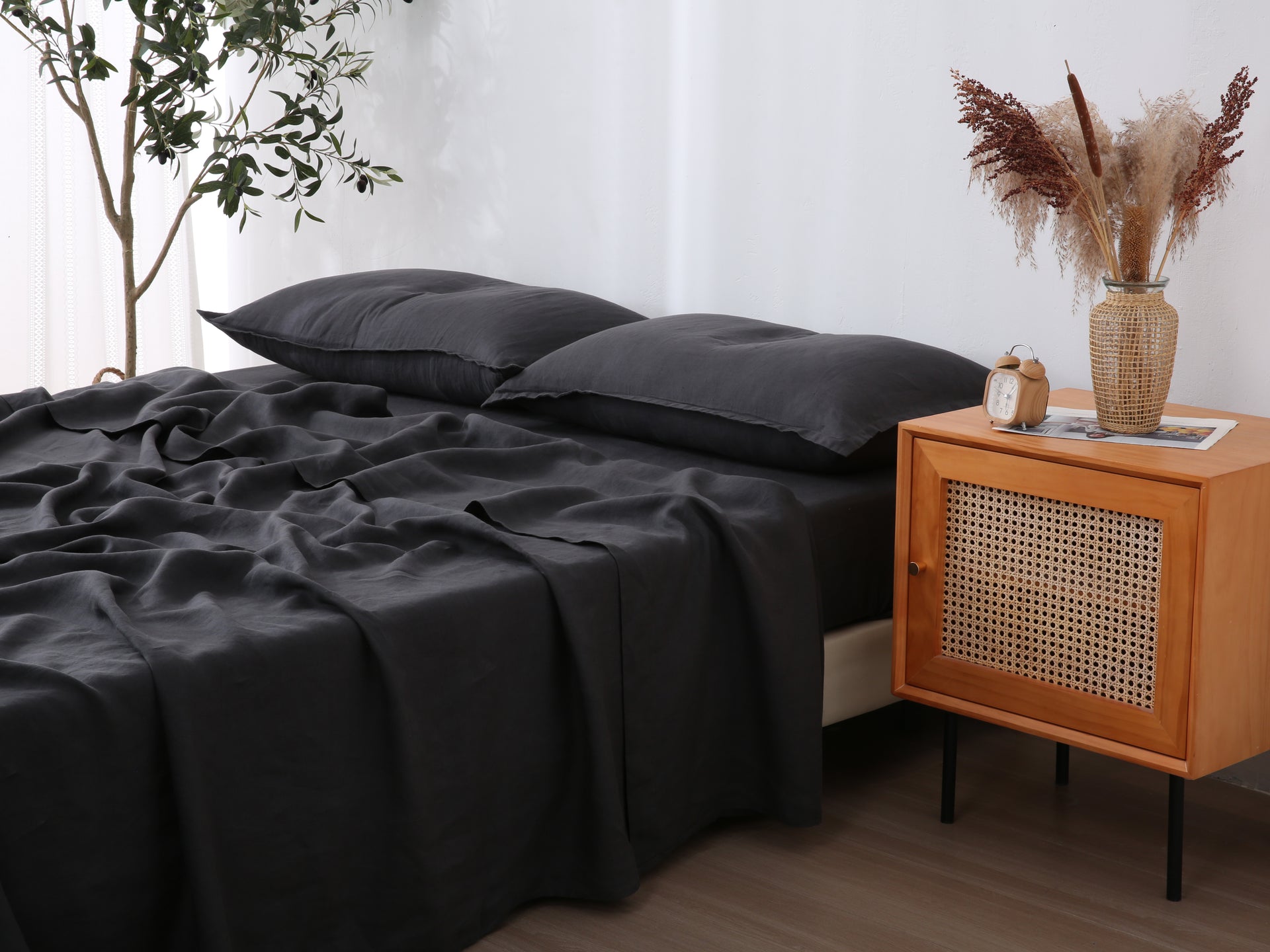 Linen Sheet Set - Charcoal