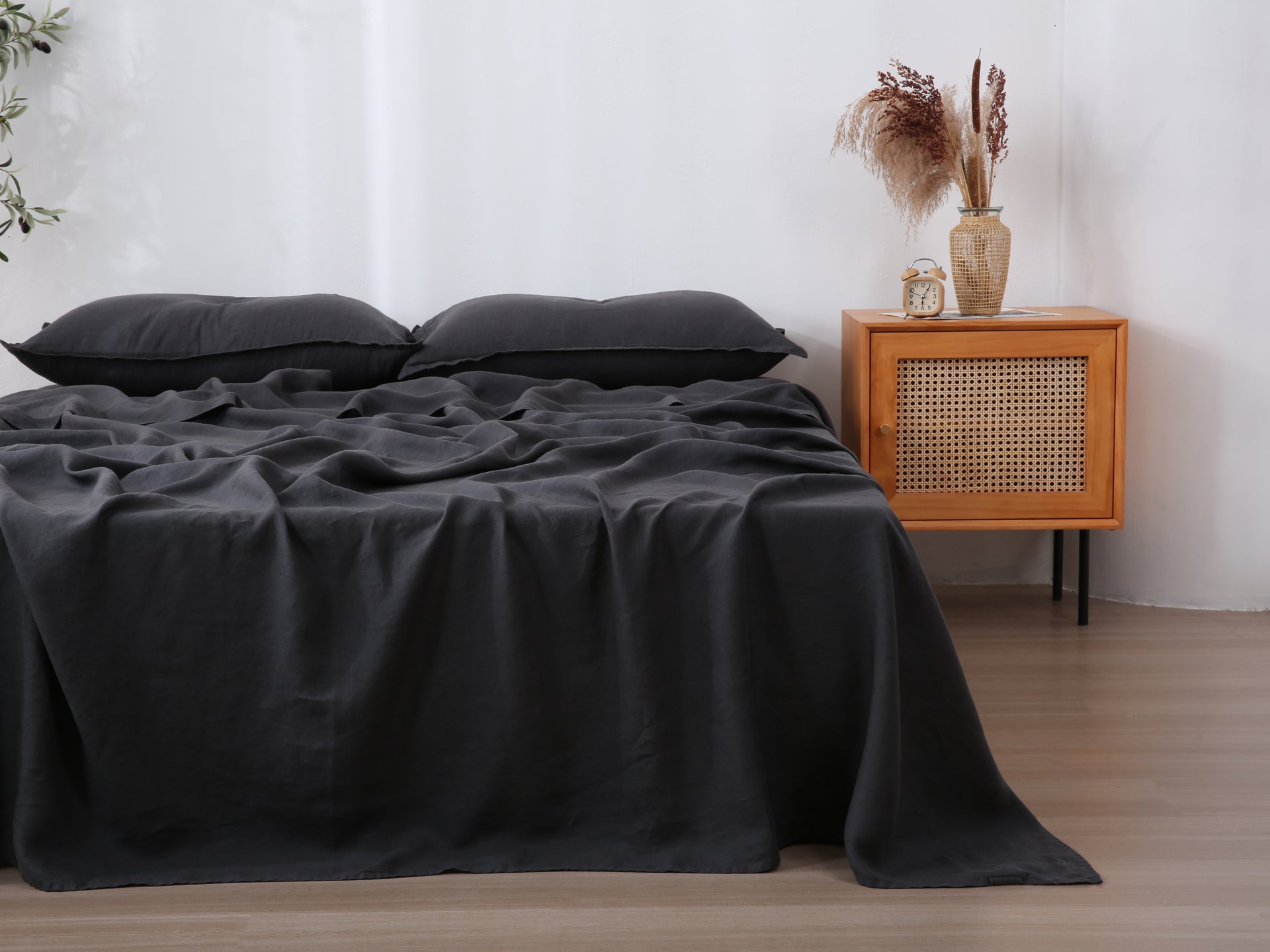 Linen Flat Sheet - Charcoal