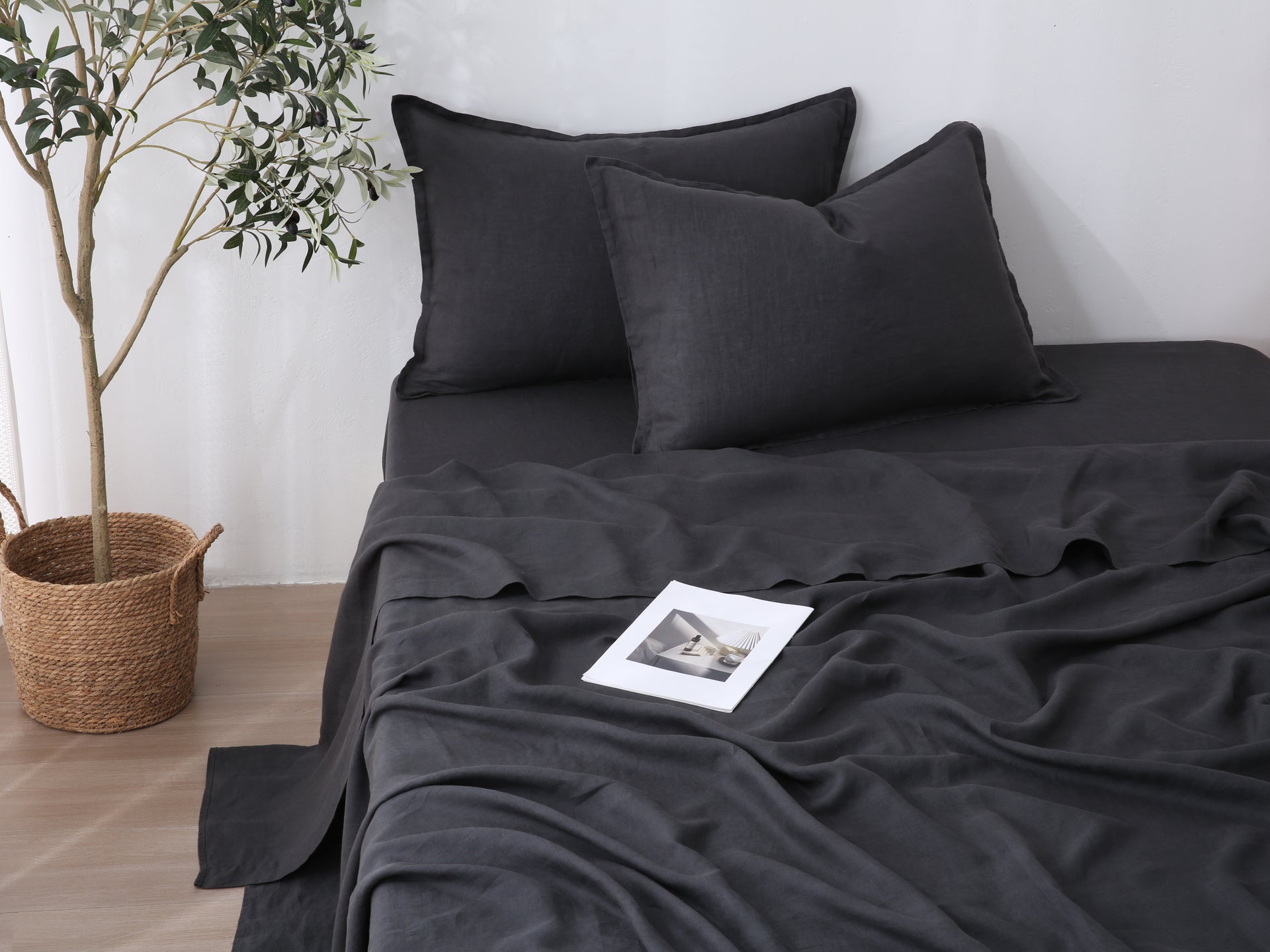 Linen Sheet Set - Charcoal
