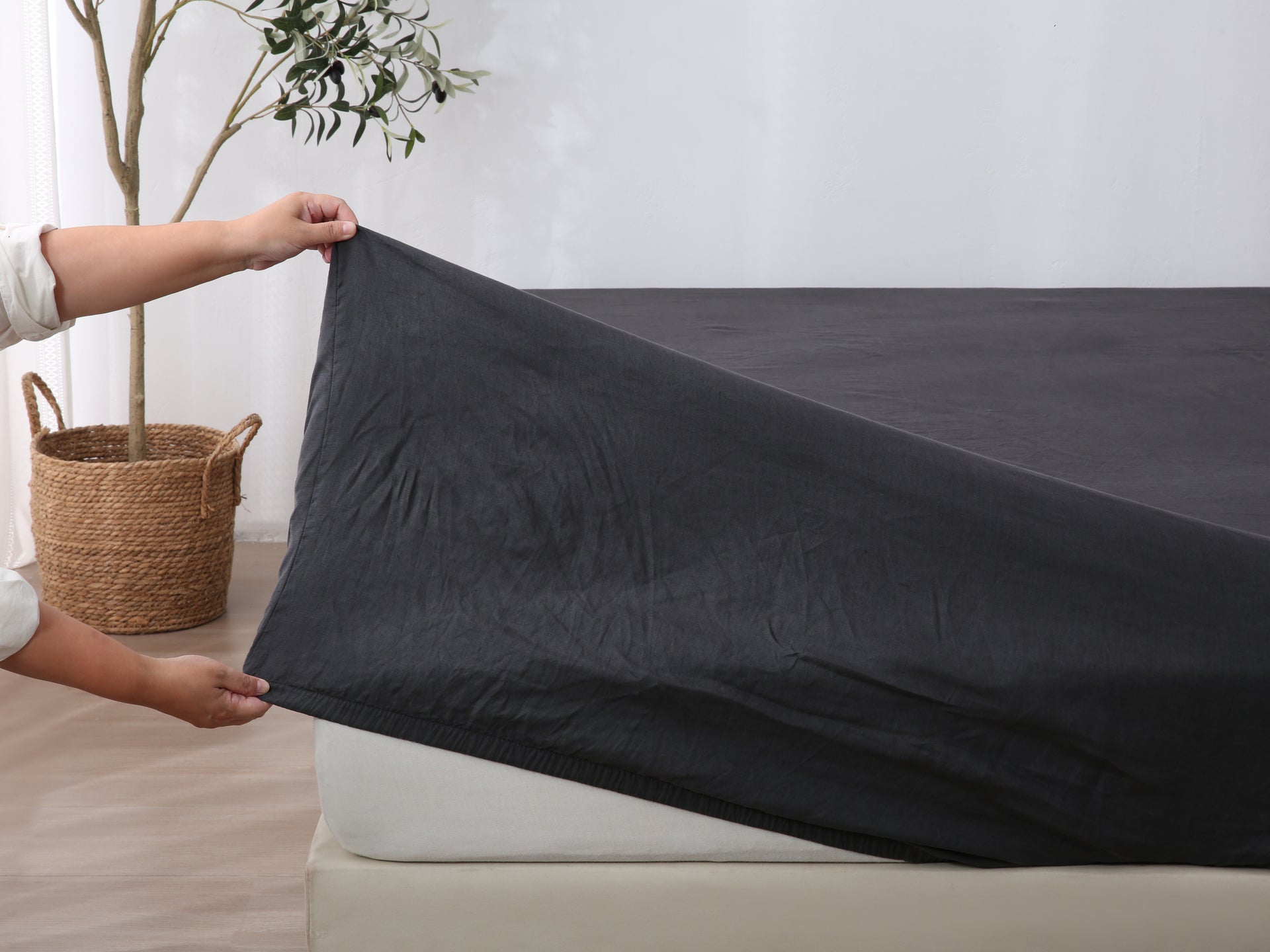 Linen Sheet Set - Charcoal