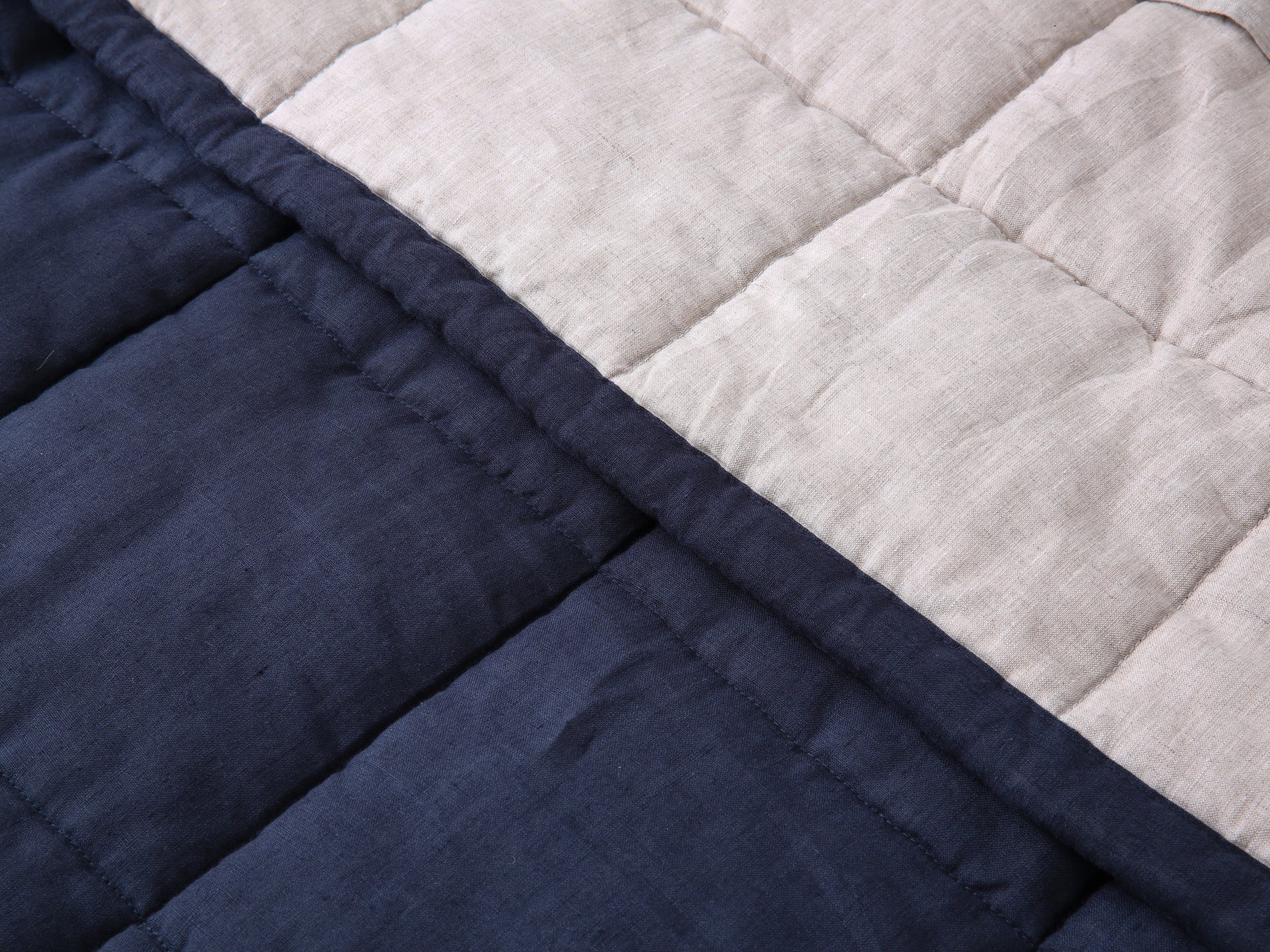Quilted Linen Blanket - Ocean + Sand