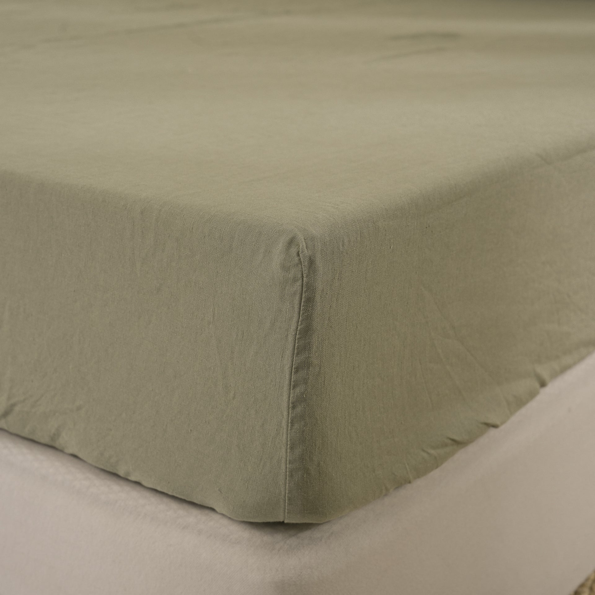 Linen Fitted Sheet - Fern