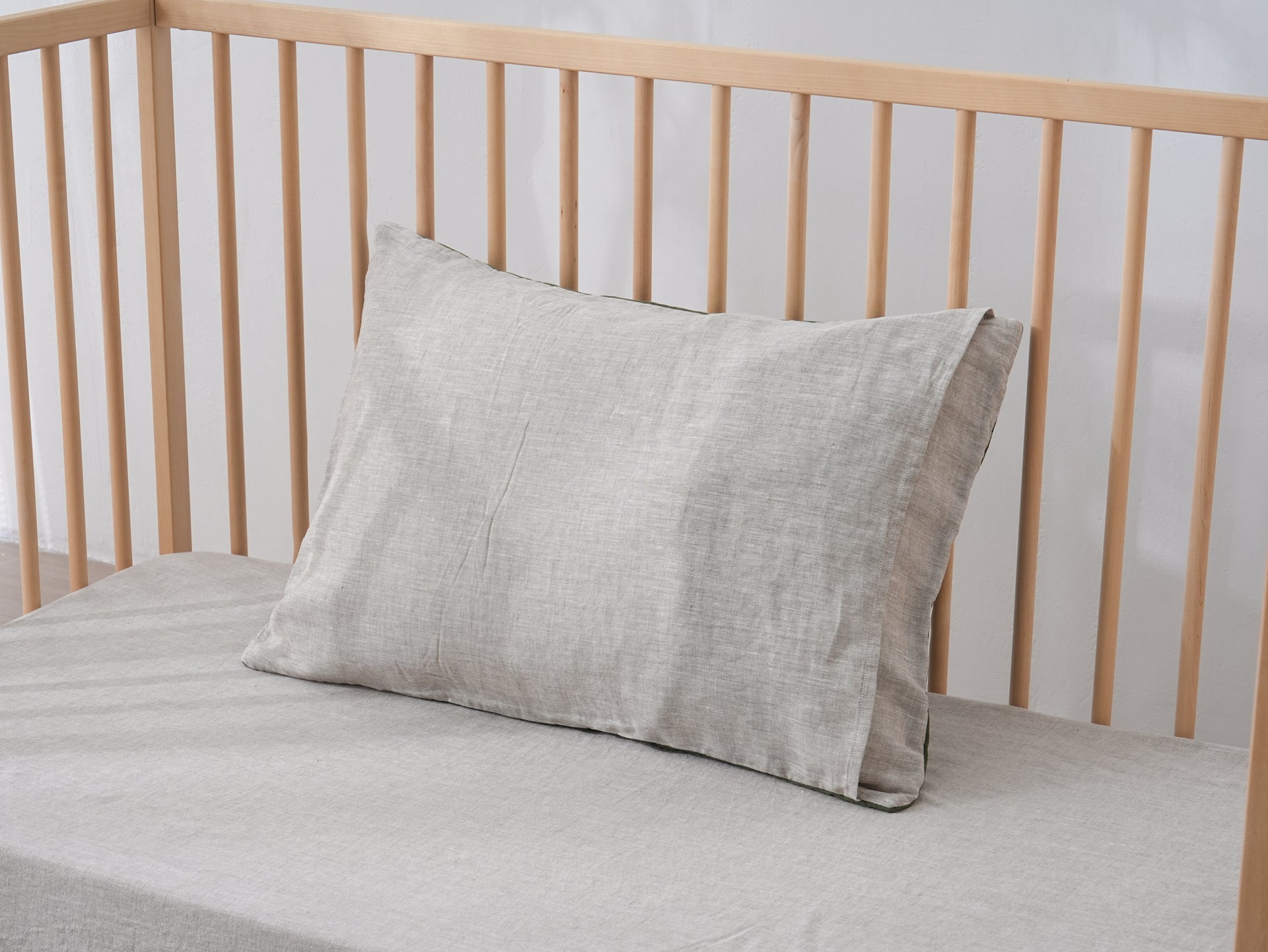 Quilted Linen Cot Pillowcase (42cm X 60cm)
