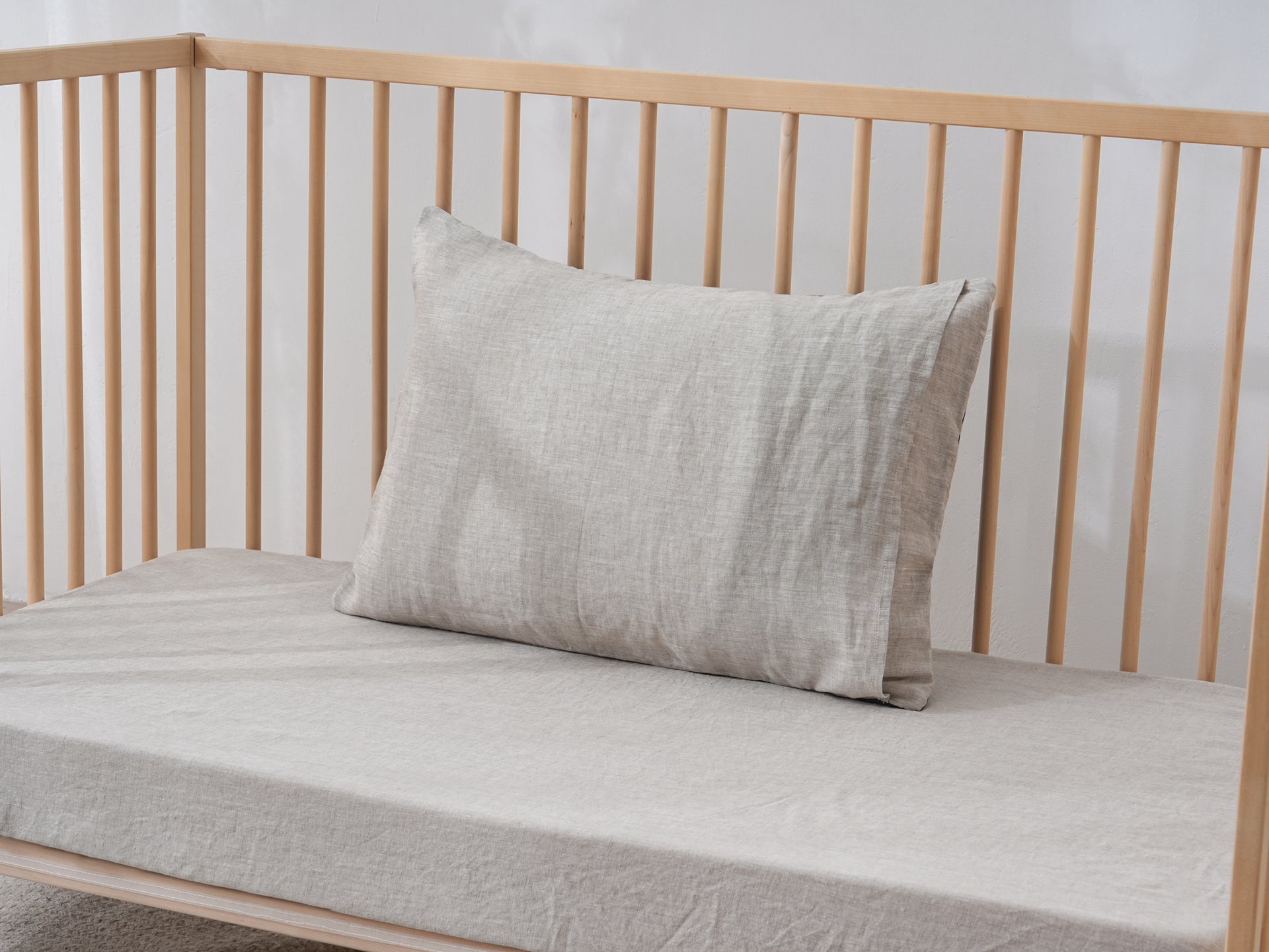 Quilted Linen Cot Pillowcase (42cm X 60cm)