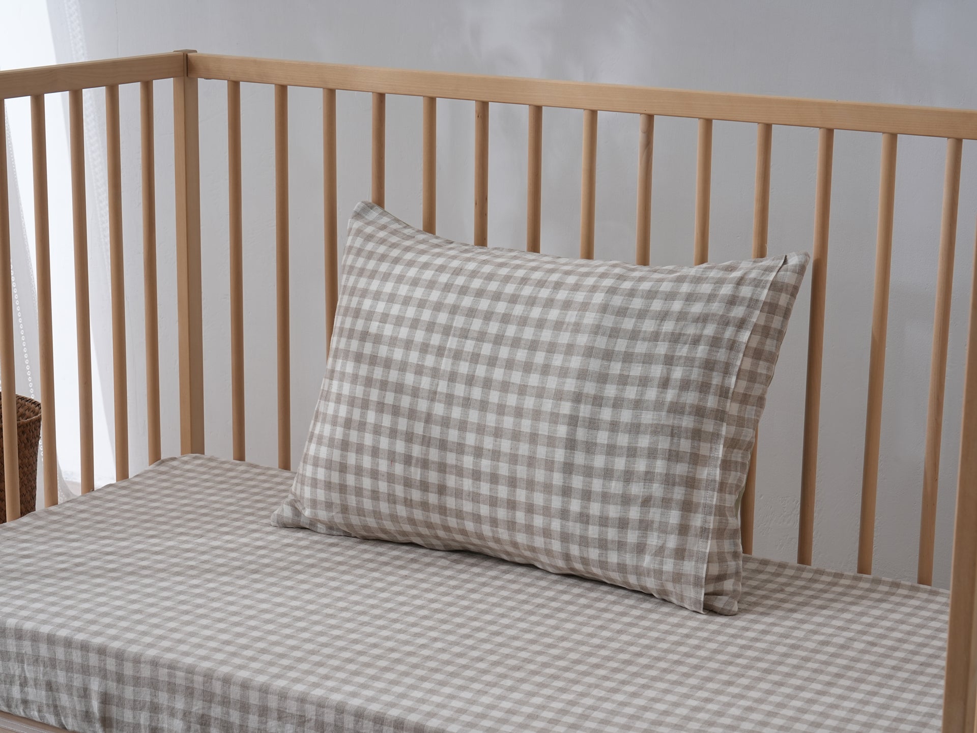 Quilted Linen Cot Pillowcase (42cm X 60cm)