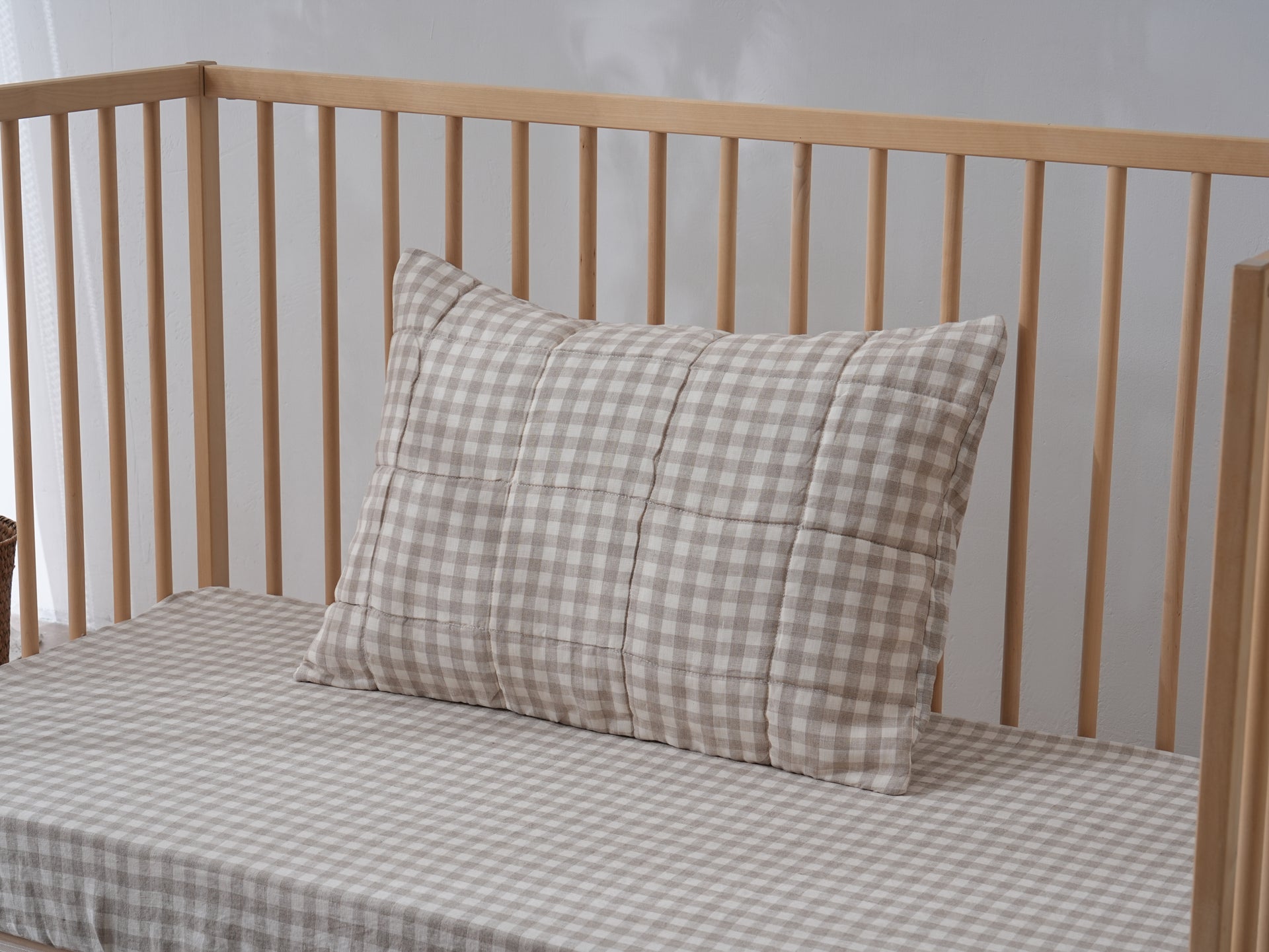 Quilted Linen Cot Pillowcase (42cm X 60cm)