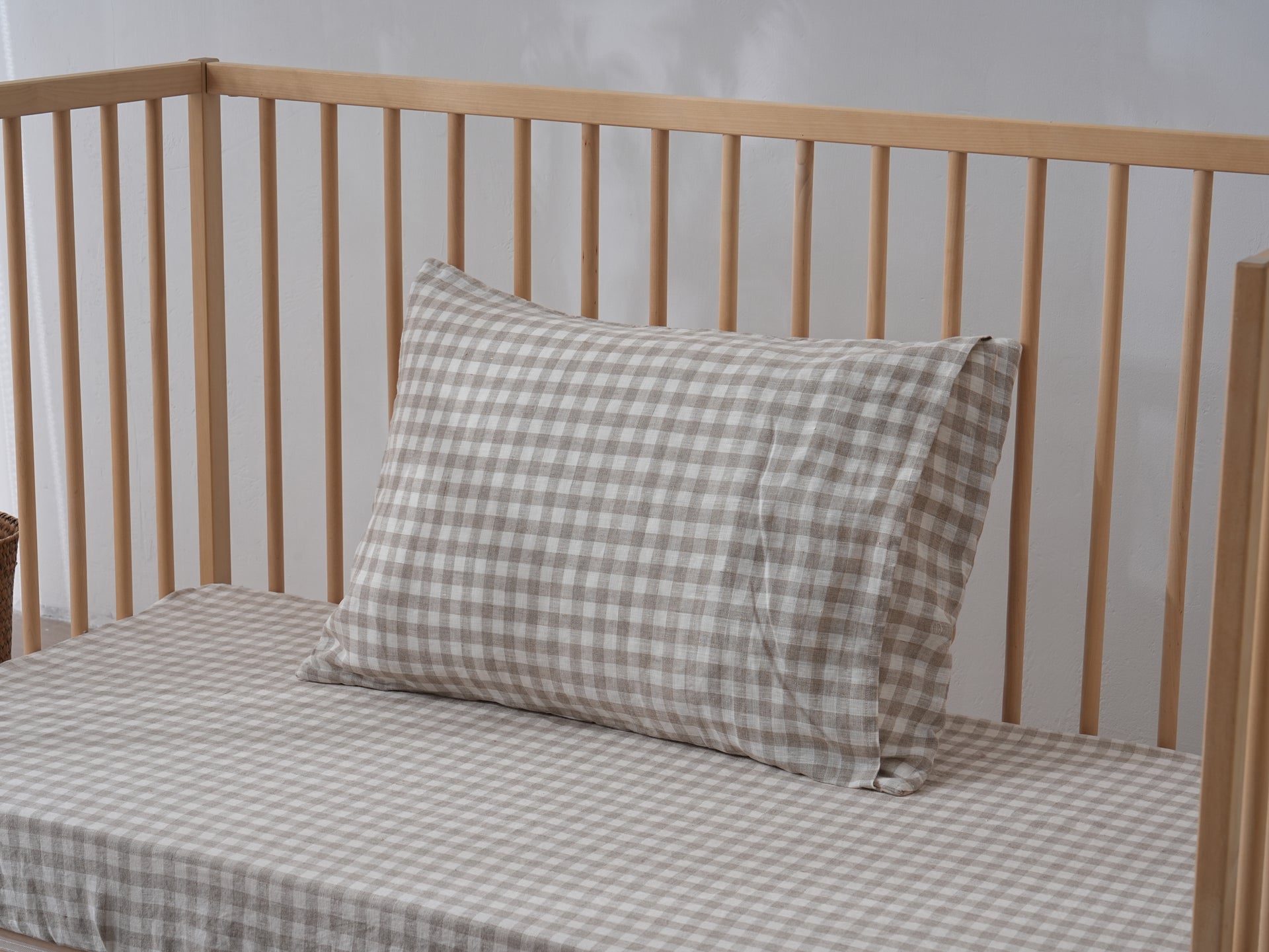 Quilted Linen Cot Pillowcase (42cm X 60cm)