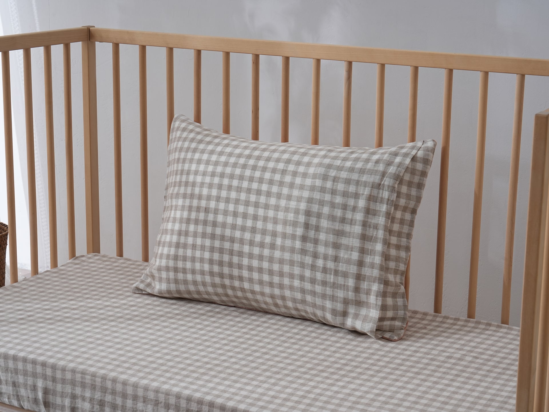 Quilted Linen Cot Pillowcase (42cm X 60cm)