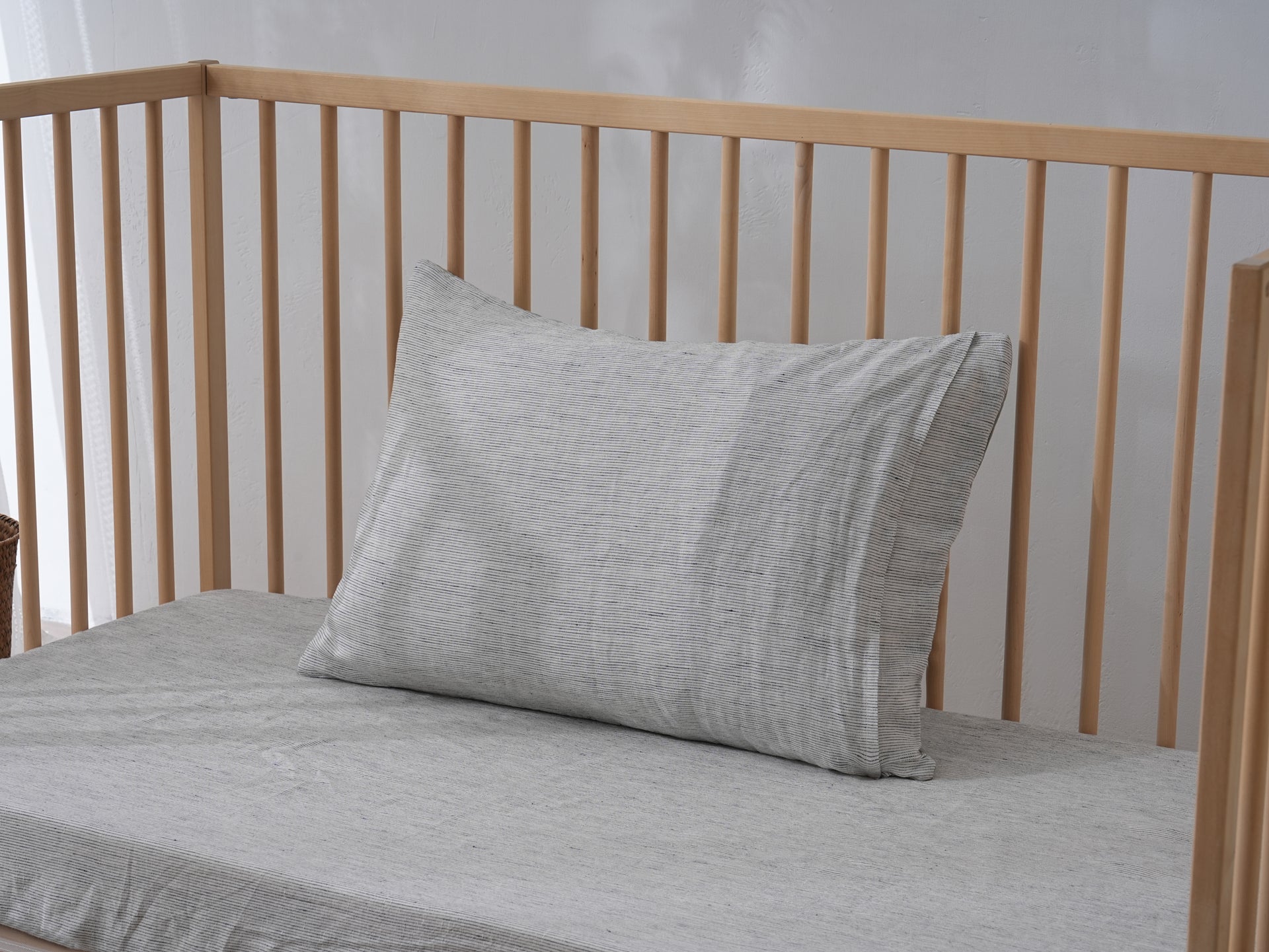 Quilted Linen Cot Pillowcase (42cm X 60cm)