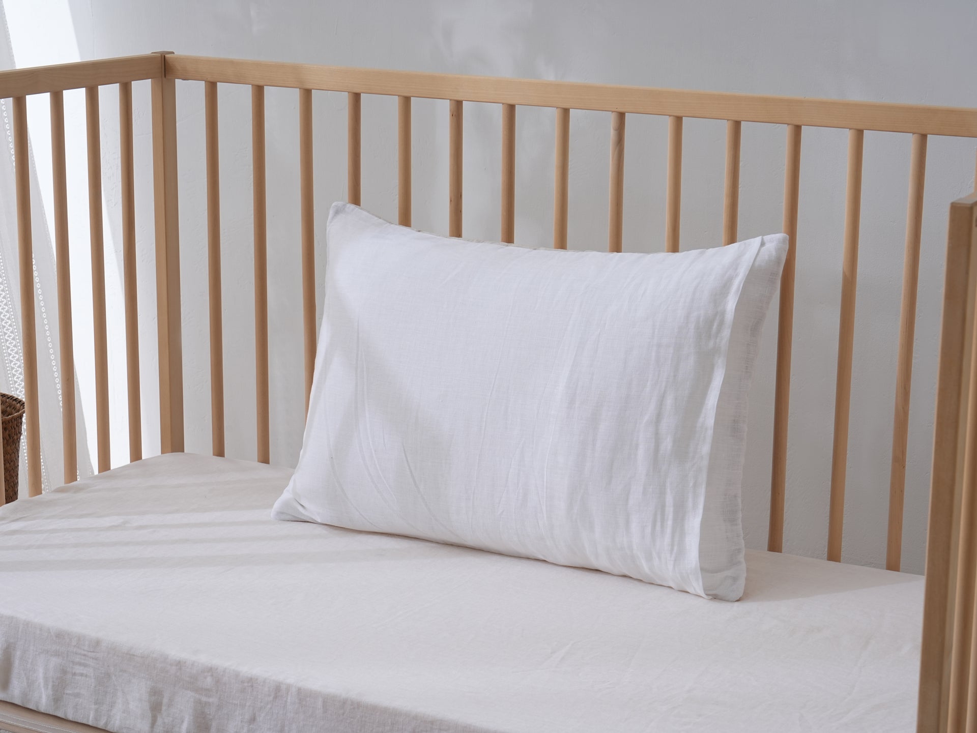 Quilted Linen Cot Pillowcase (42cm X 60cm)