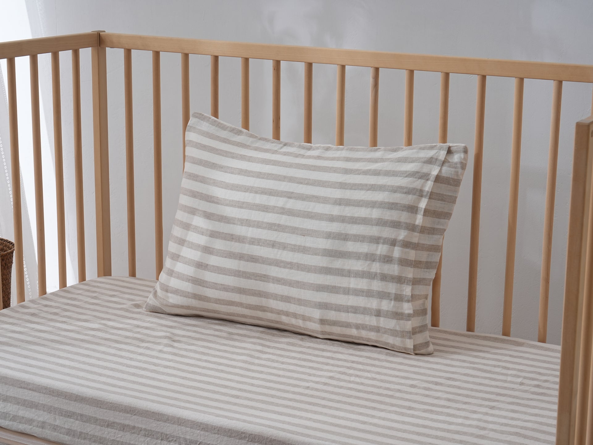 Quilted Linen Cot Pillowcase (42cm X 60cm)