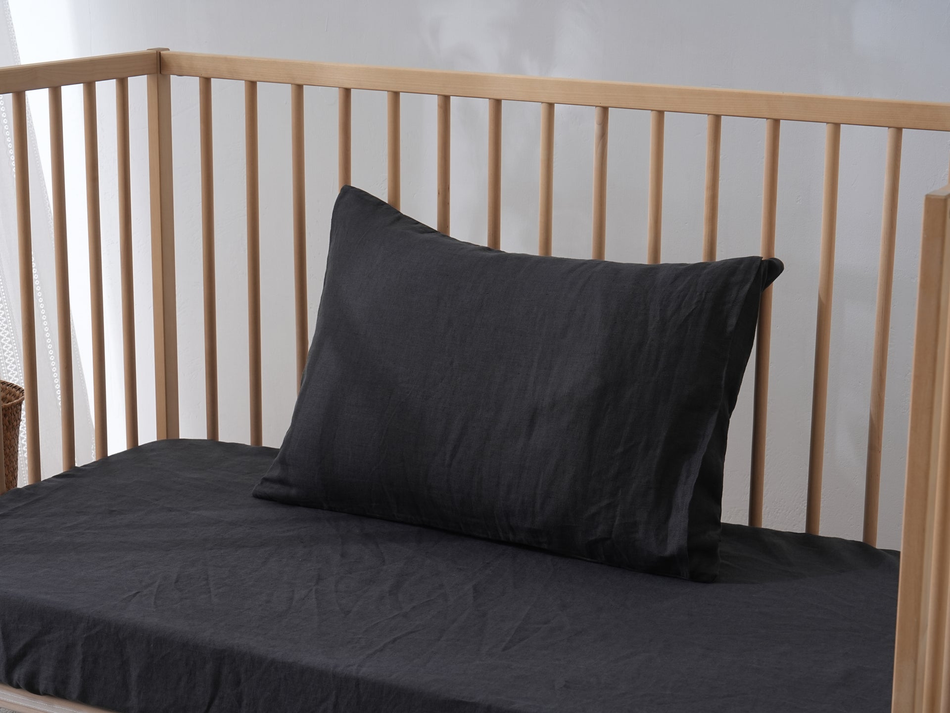 Quilted Linen Cot Pillowcase (42cm X 60cm)