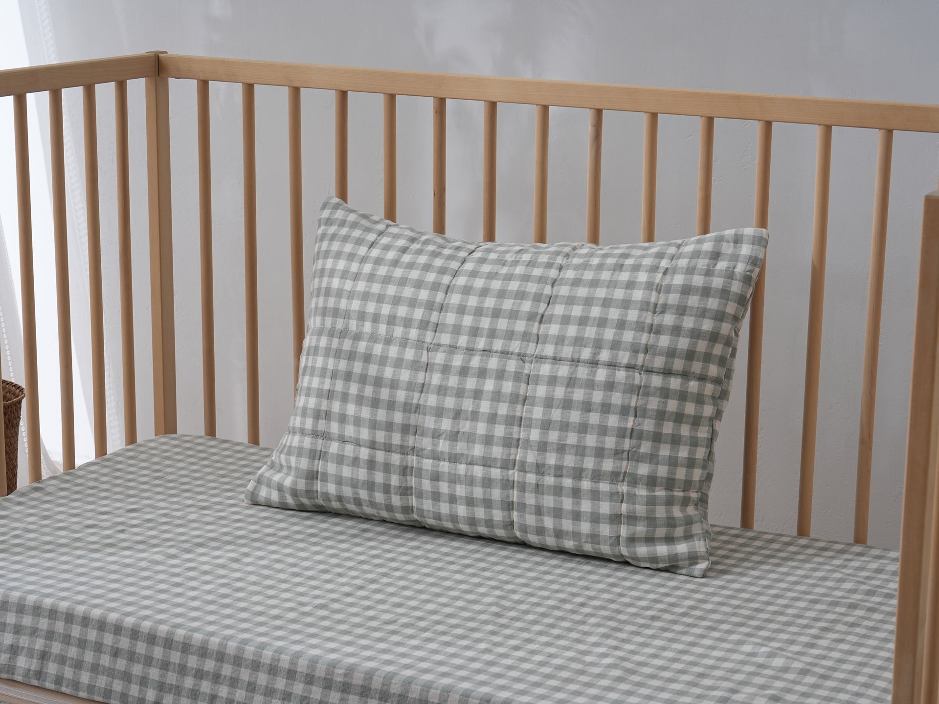Quilted Linen Cot Pillowcase (42cm X 60cm)