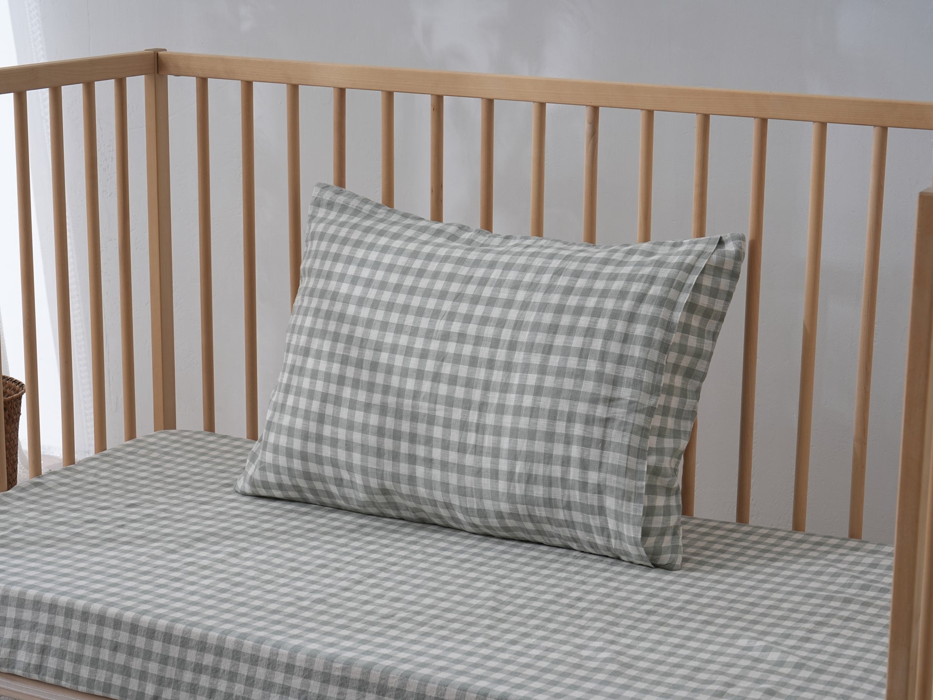 Quilted Linen Cot Pillowcase (42cm X 60cm)