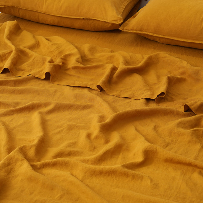 TURMERIC - Flat Sheet - 100% French Flax Linen