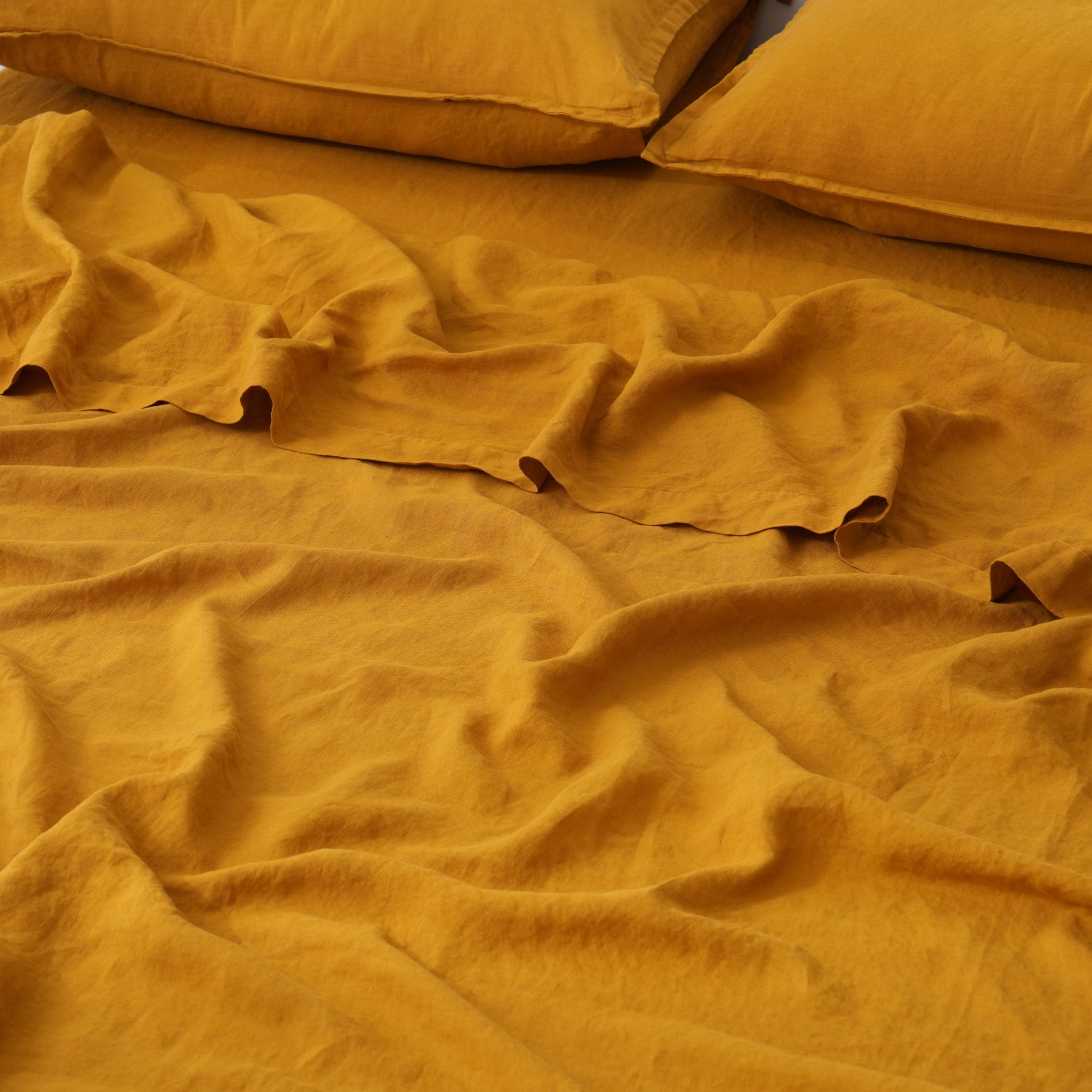 Linen Flat Sheet - Turmeric