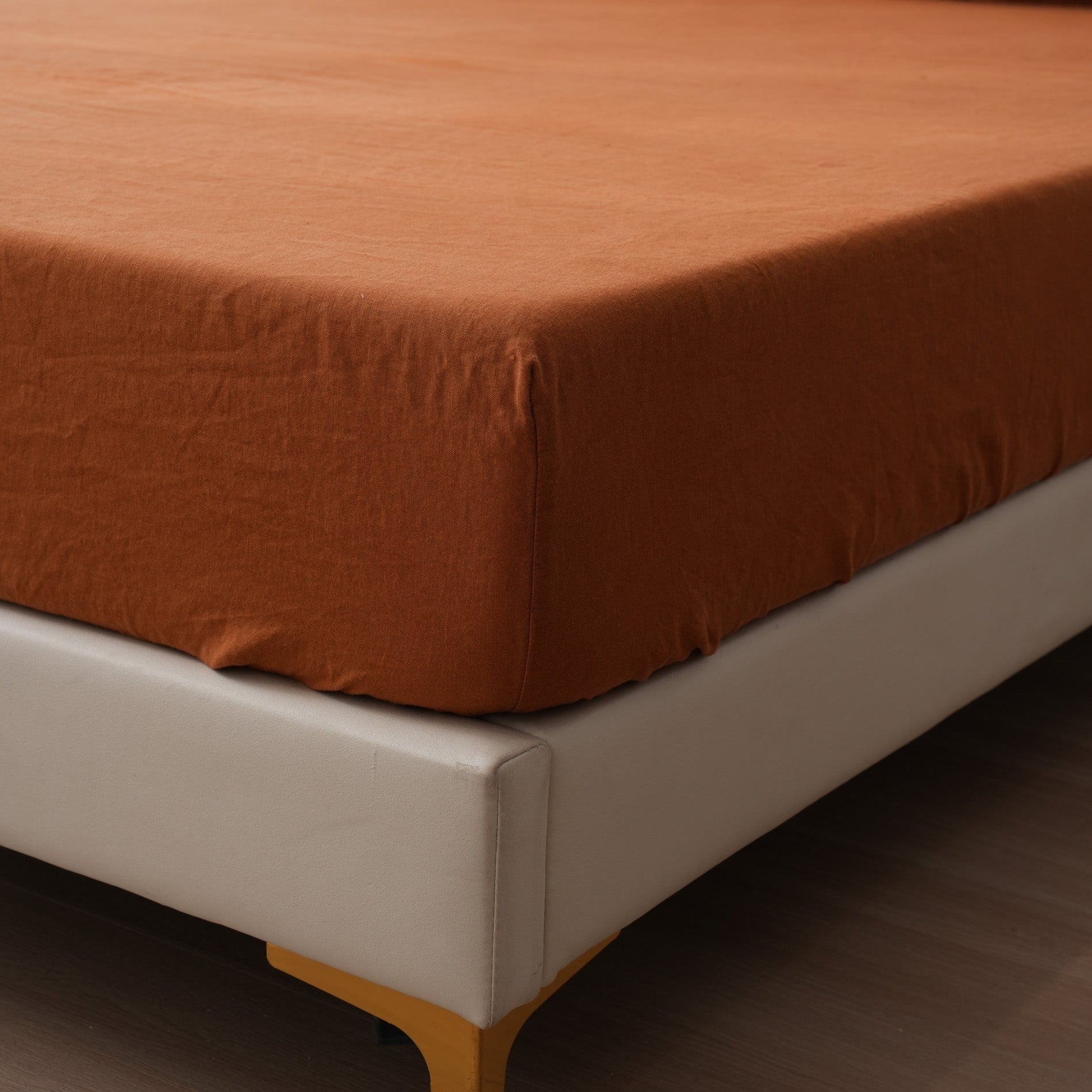 Linen Fitted Sheet - Clay