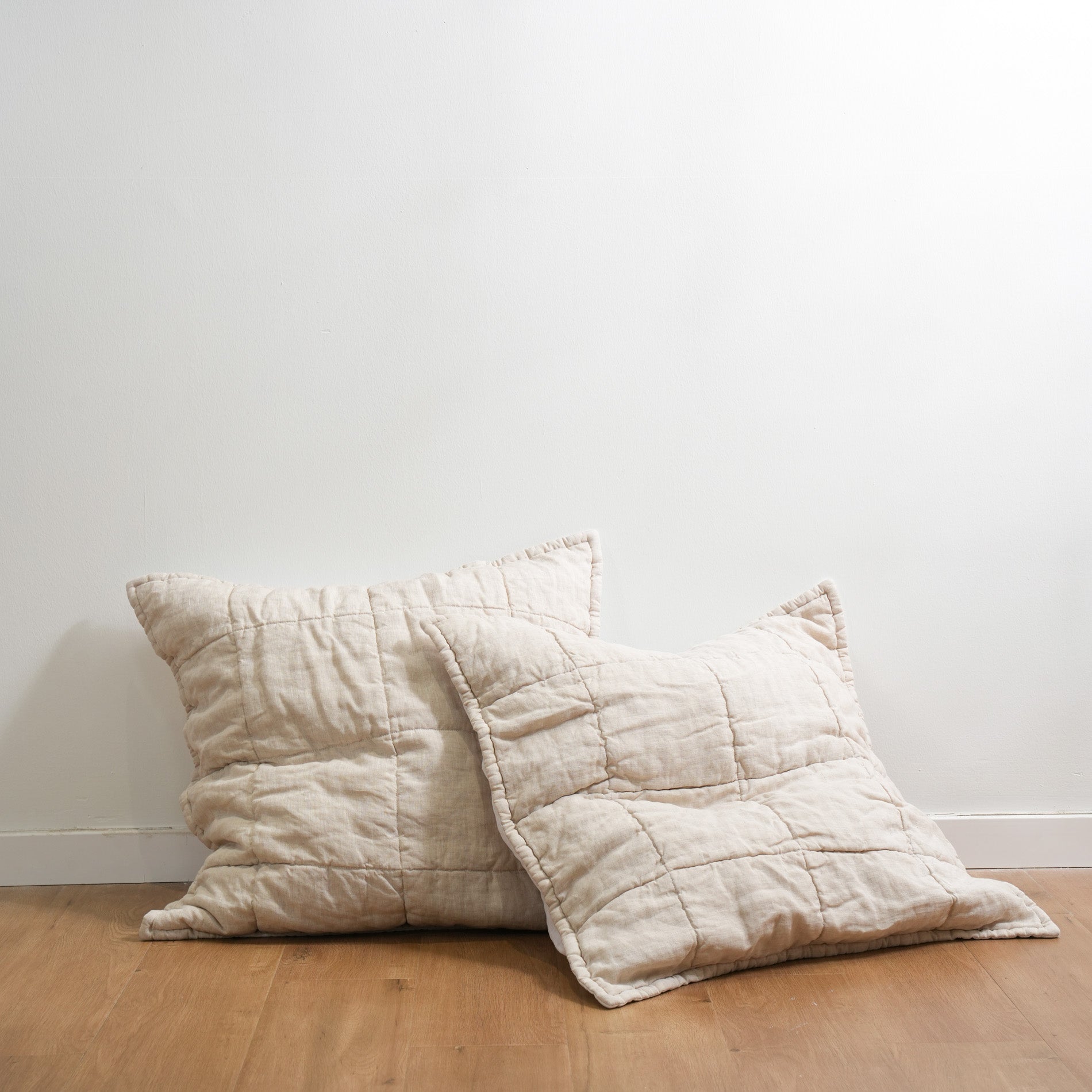 Quilted Linen European Pillowcases (Set of Two)