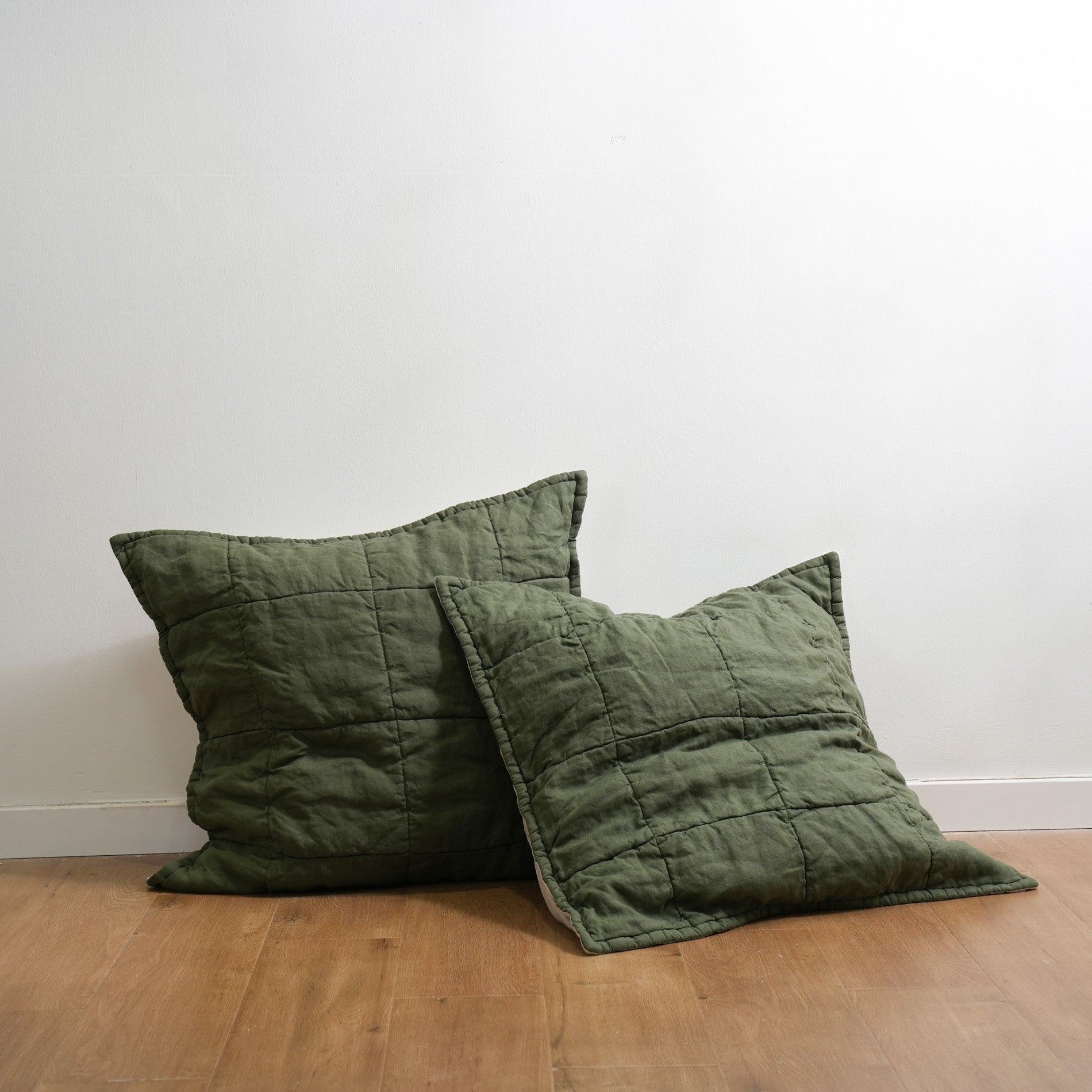 Quilted Linen European Pillowcases (Set of Two)