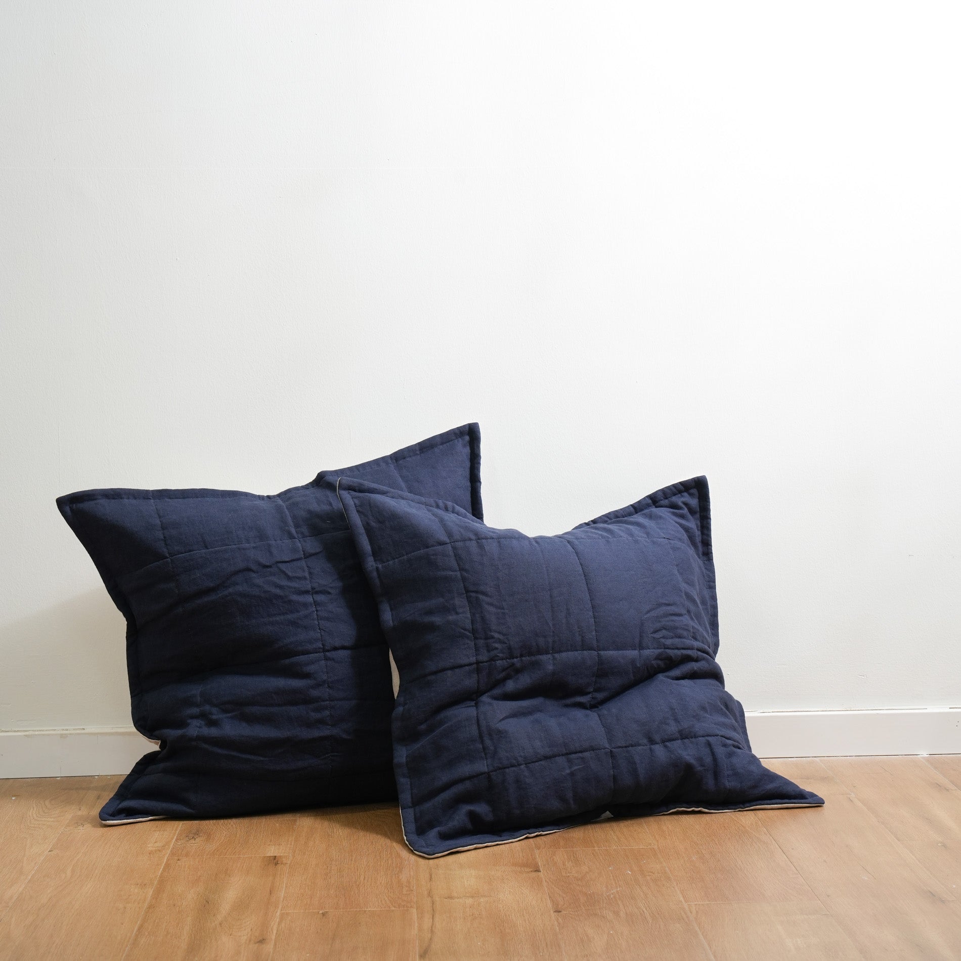 Quilted Linen European Pillowcases (Set of Two)