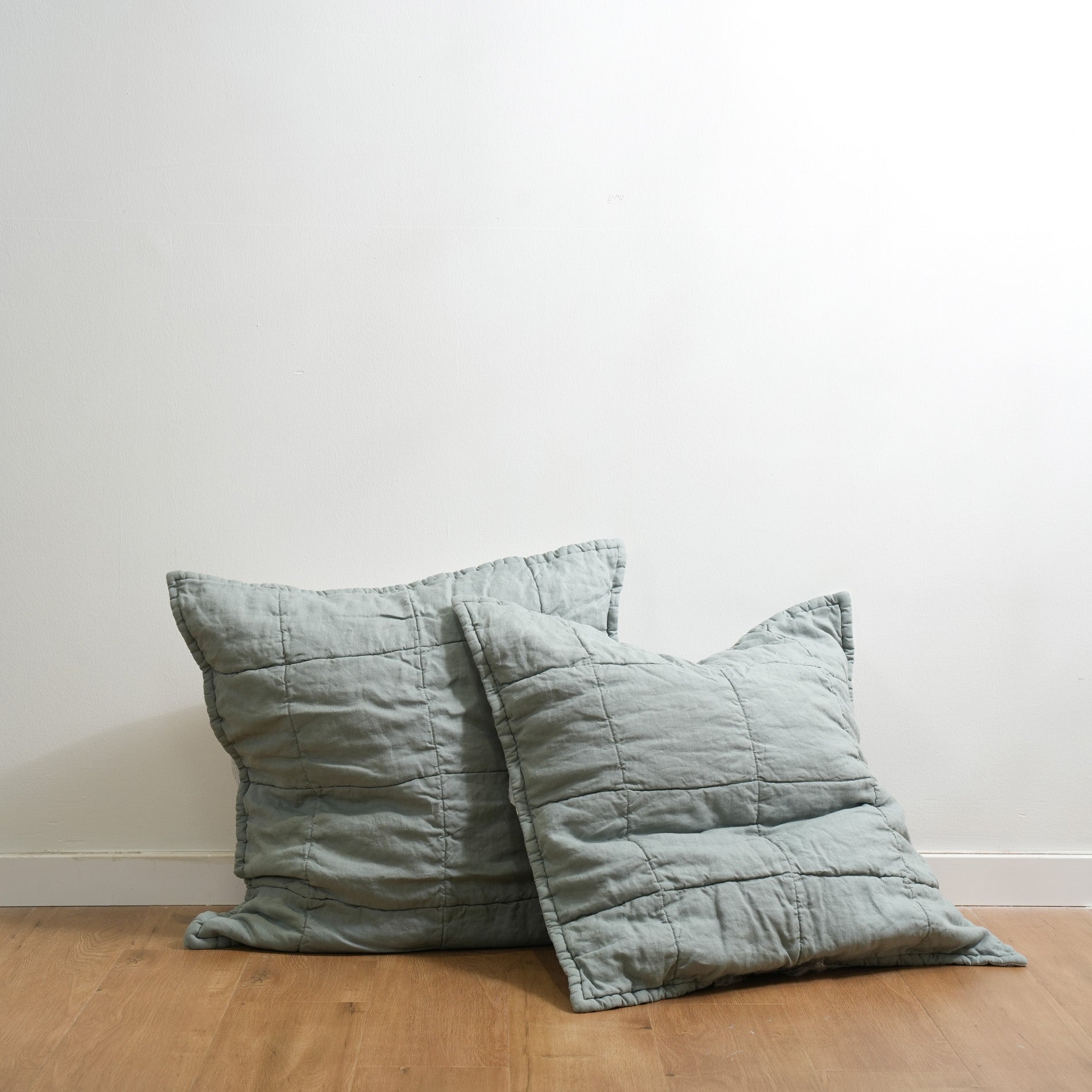 Quilted Linen European Pillowcases (Set of Two)