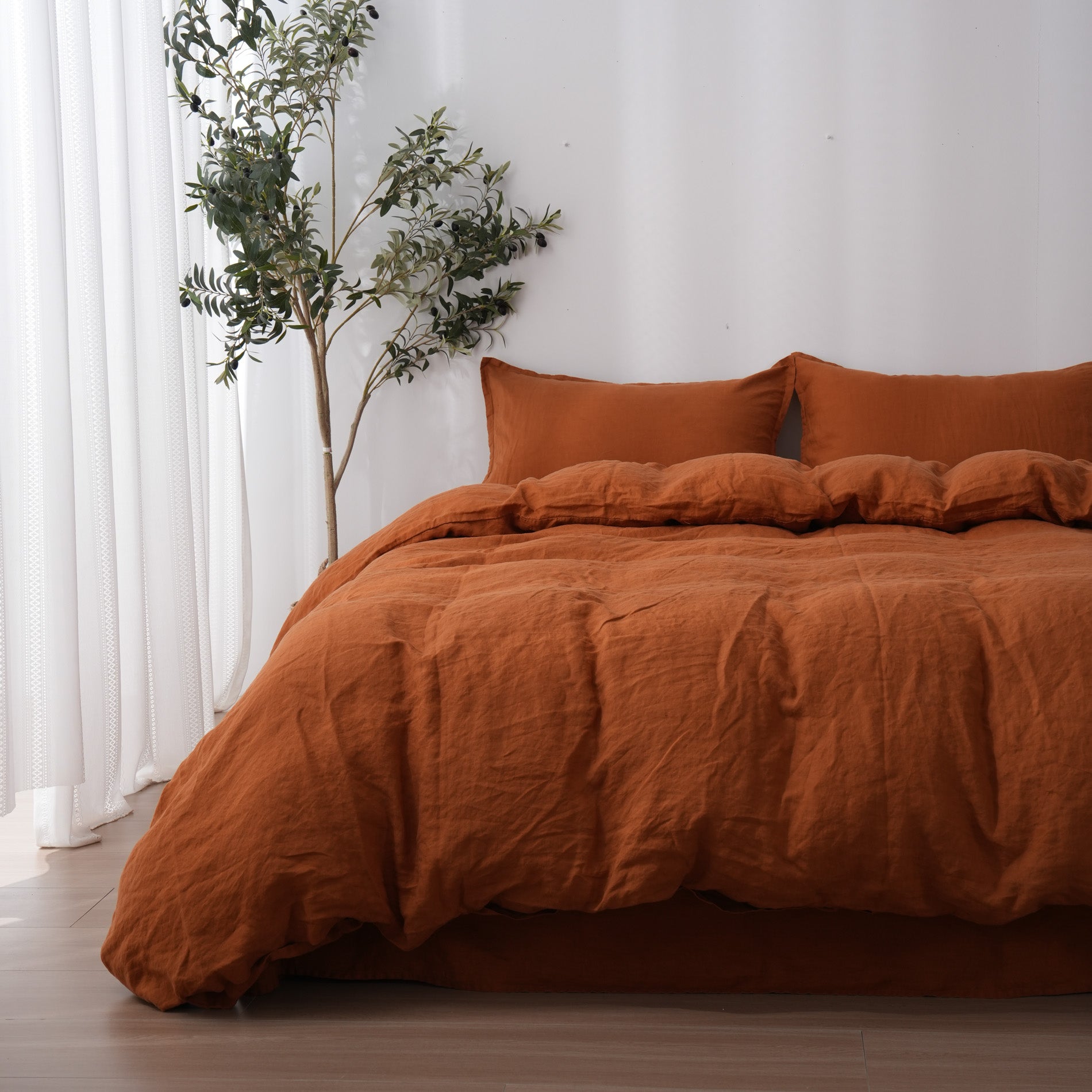 Linen Duvet Cover + Pillowcases - Clay